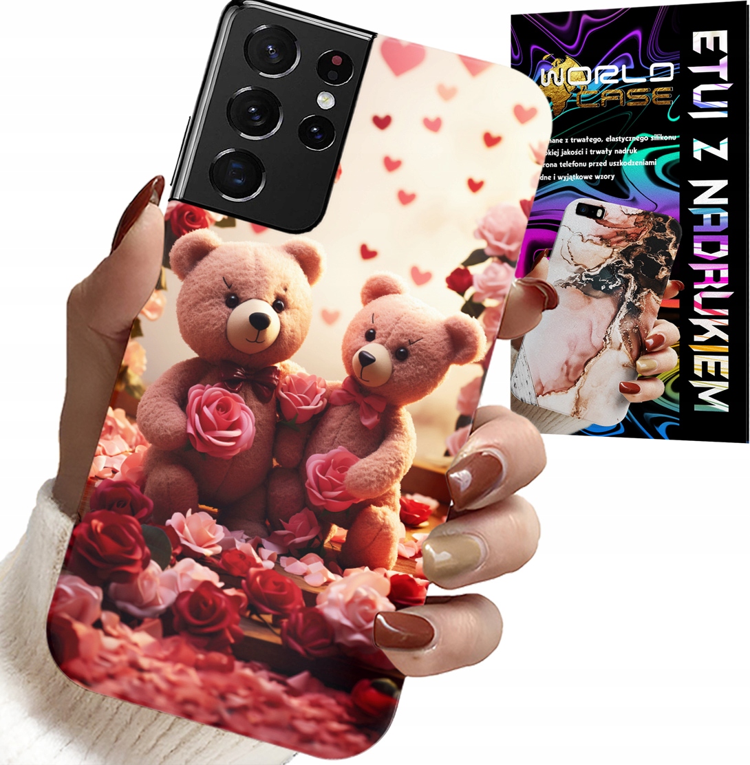 ETUI DO SAMSUNG GALAXY S21 Ultra - MISIE, LOVE YOU, SERCA WIELE WZORÓW CASE