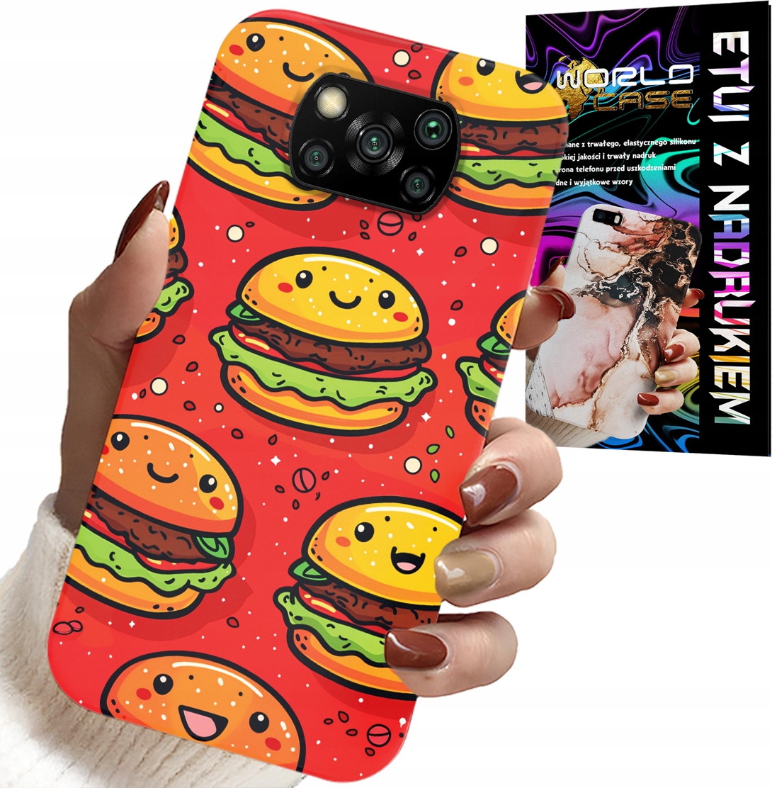 ETUI DO XIAOMI POCO X3 - SŁODKIE UŚMIECHNIĘTE BURGERY POKROWIEC