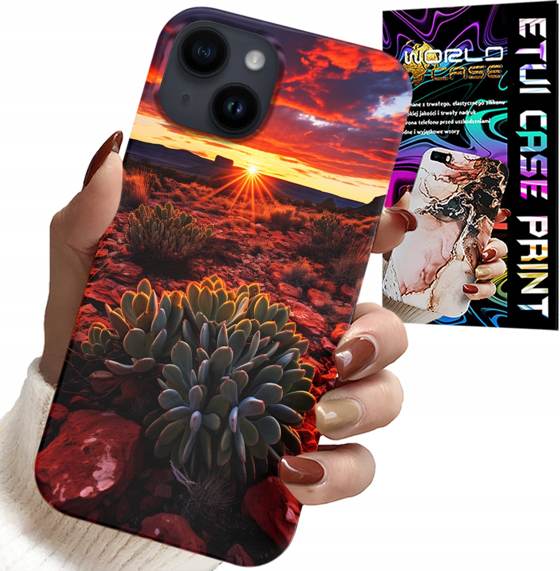 ETUI DO IPHONE 15 - MEKSYKAŃSKA PUSTYNIA WIDOKI CASE + SZKŁO