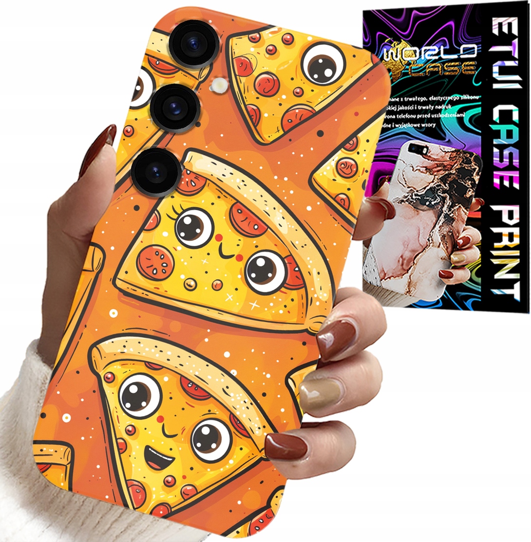 ETUI DO SAMSUNG GALAXY S23 FE - SŁODKIE UŚMIECHNIĘTE PIZZE CASE + SZKŁO