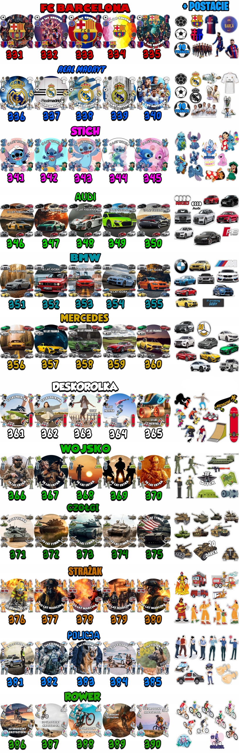 ZESTAW OPŁATEK NA TORT 30CM + 17 POSTACI - CATNAP SMILING + IMIĘ 24CM 26CM