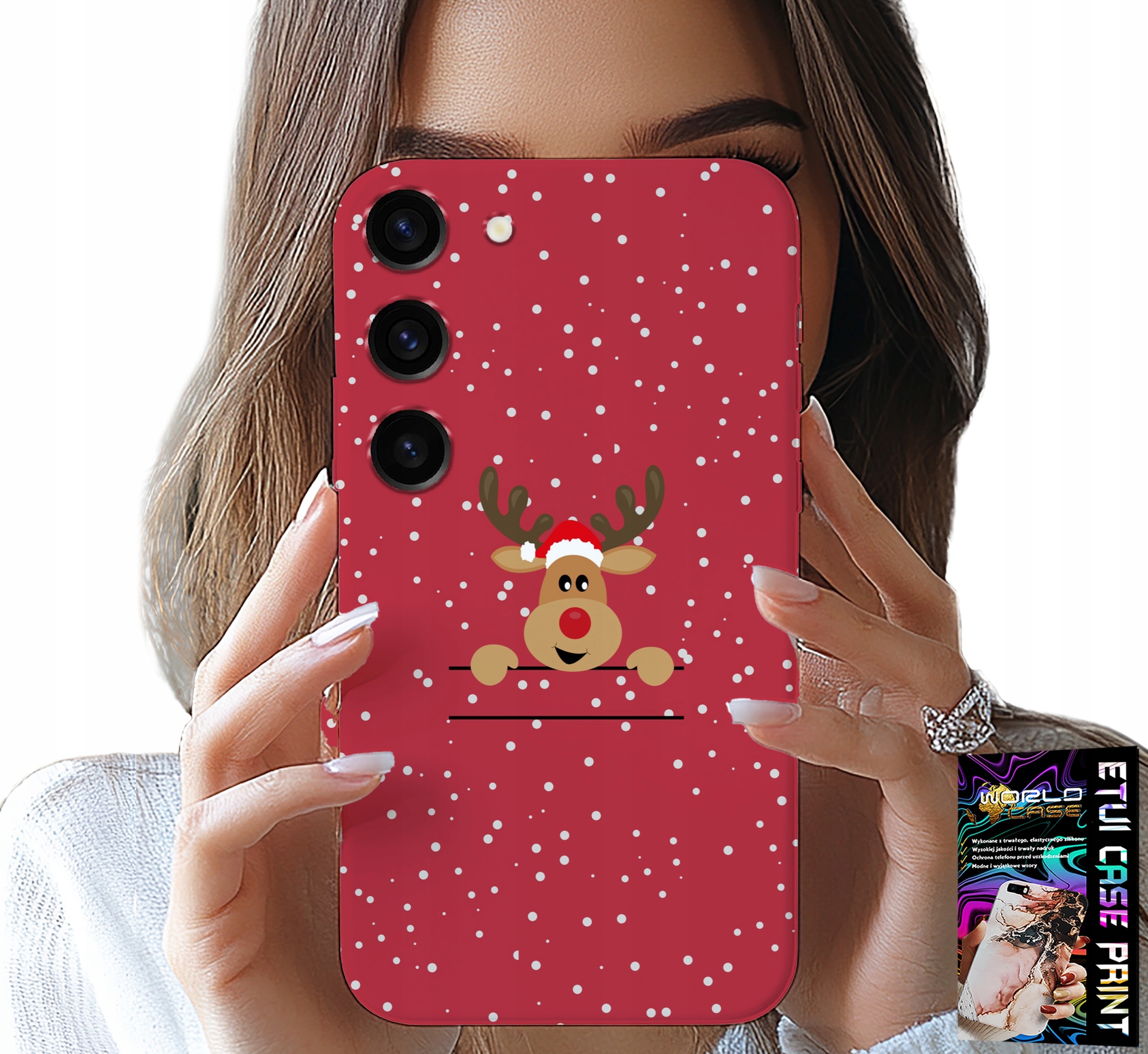 ETUI DO SAMSUNG GALAXY S23 - ŚWIĄTECZNY RENIFER MIKOŁAJ ŚWIĘTA +SZKŁO