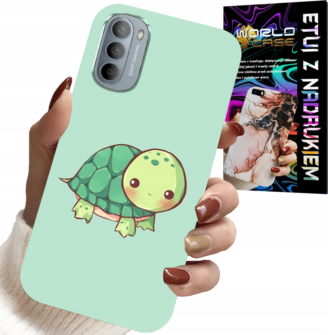 ETUI DO MOTOROLA G31 / G41 - SŁODKIE ŻÓŁWKI WZORY DLA DZIECI + FOLIA