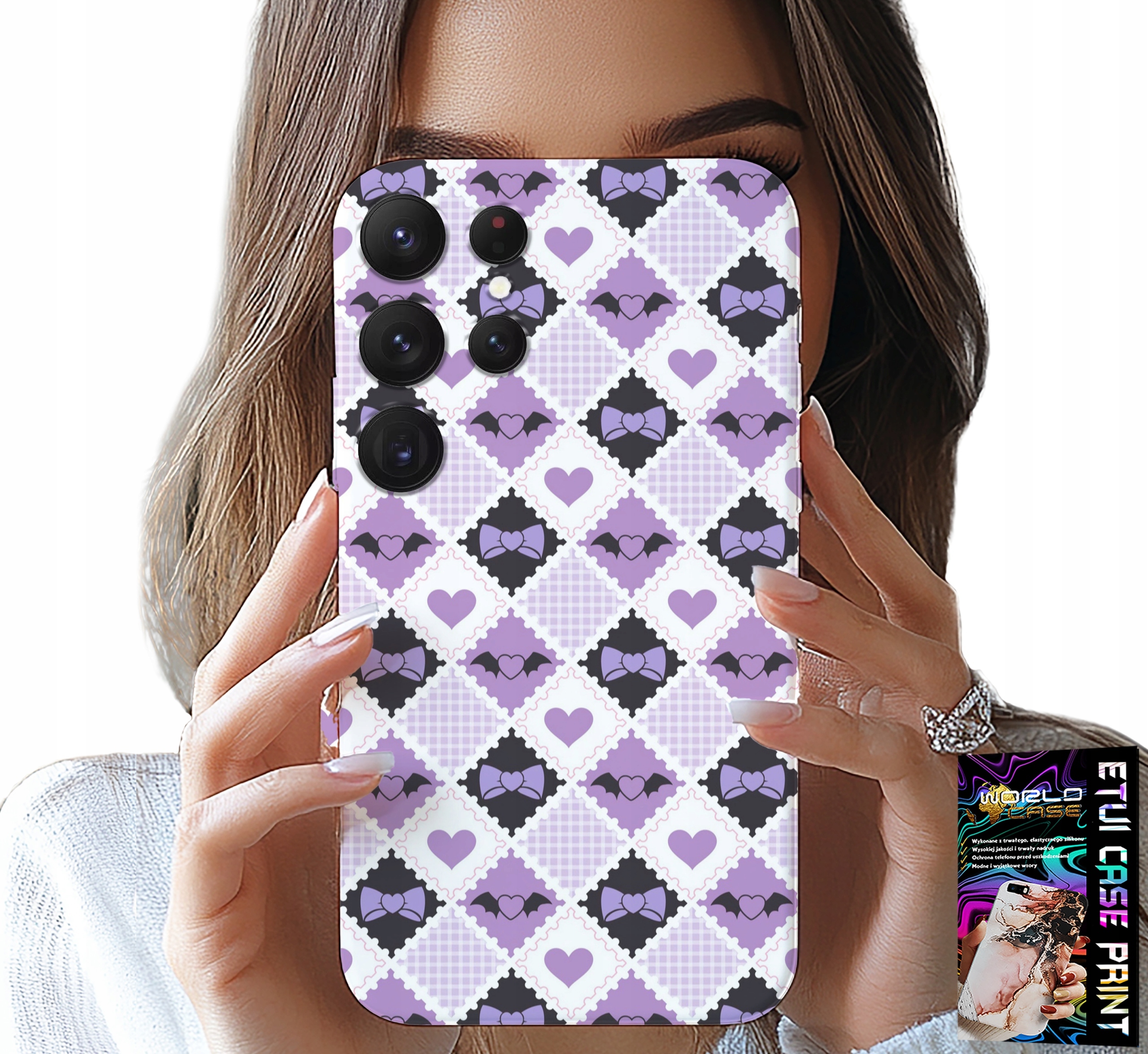 ETUI DO SAMSUNG GALAXY S24 ULTRA - MODNE SERCA KOKARDKI KOKARDA + SZKŁO