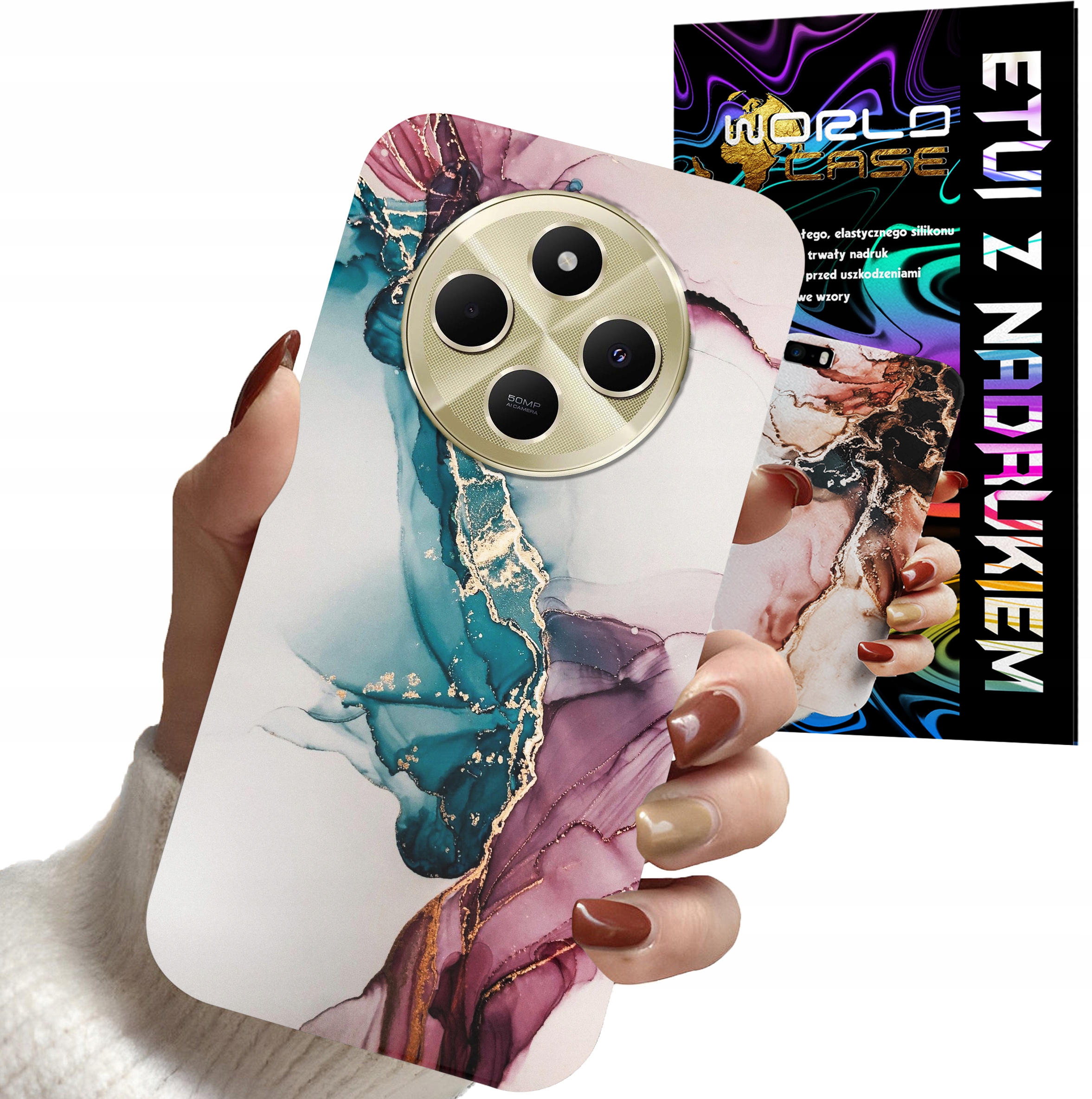 ETUI CASE DO XIAOMI REDMI 14C 4G - MARMUR WZORY DLA KOBIET PLECKI OBUDOWA