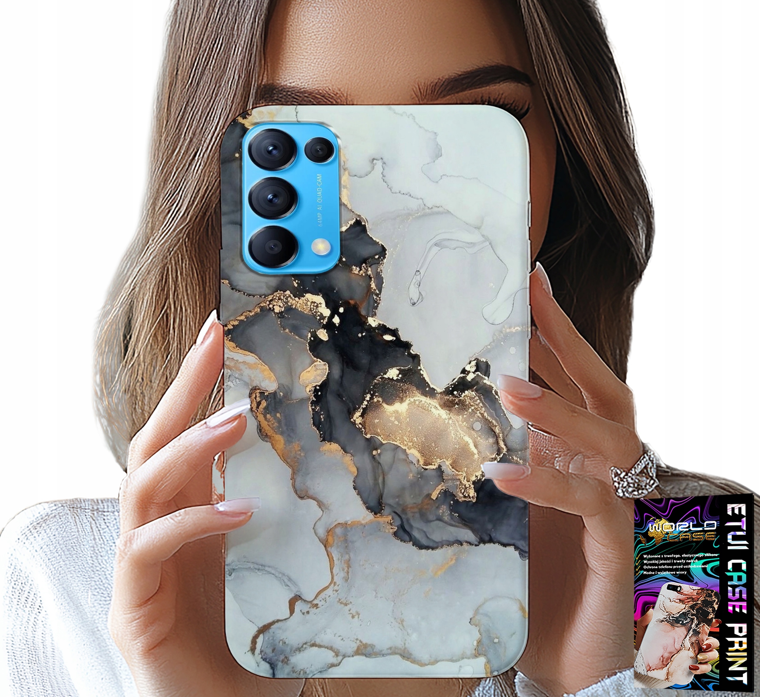 ETUI DO OPPO FIND X3 LITE - ELEGANCKI MARMUREK MODNE KOBIECE WZORY