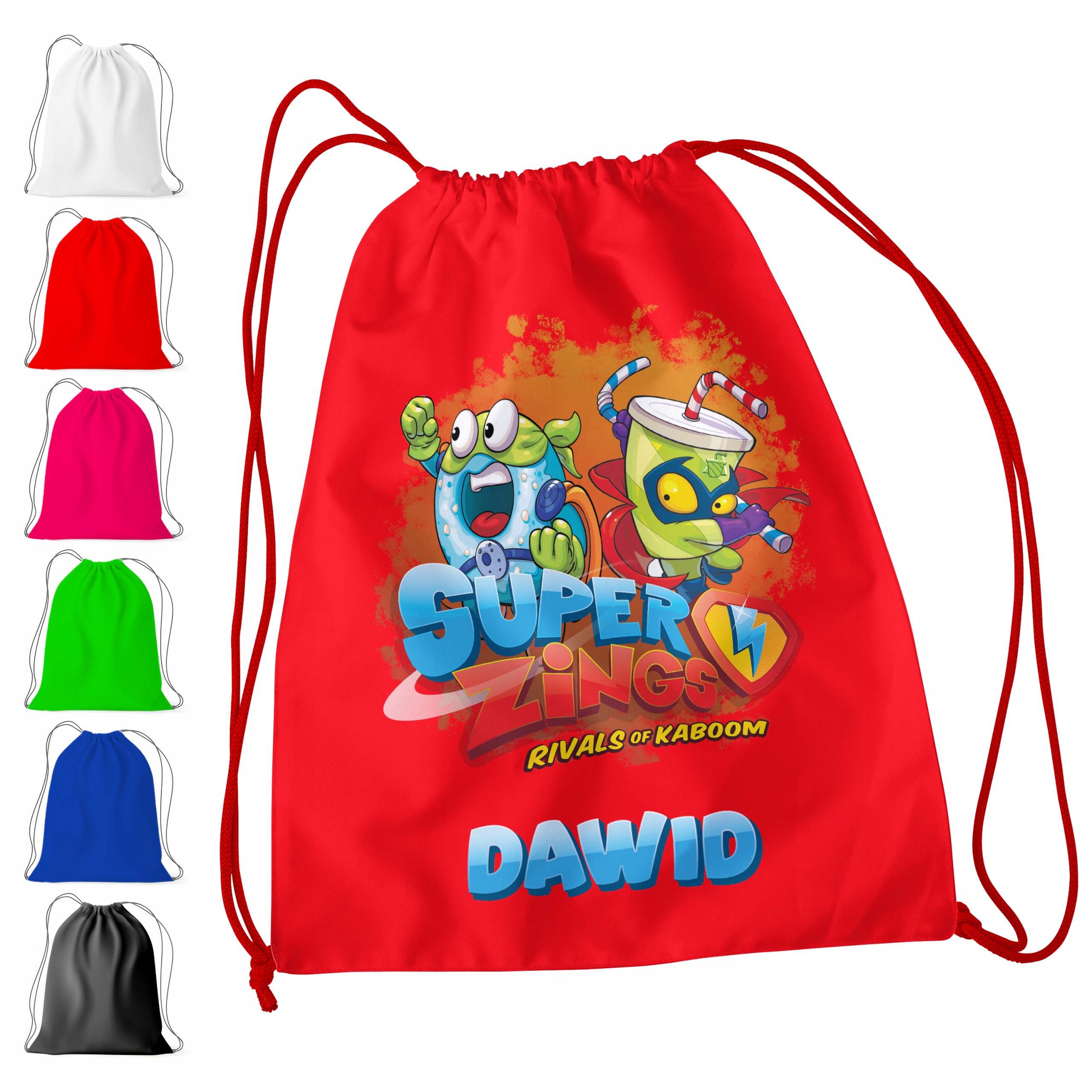 WOREK PLECAK SPORTOWY NA WF DLA DZIECI - SUPER ZINGS + IMIĘ! BAJKA THINGS