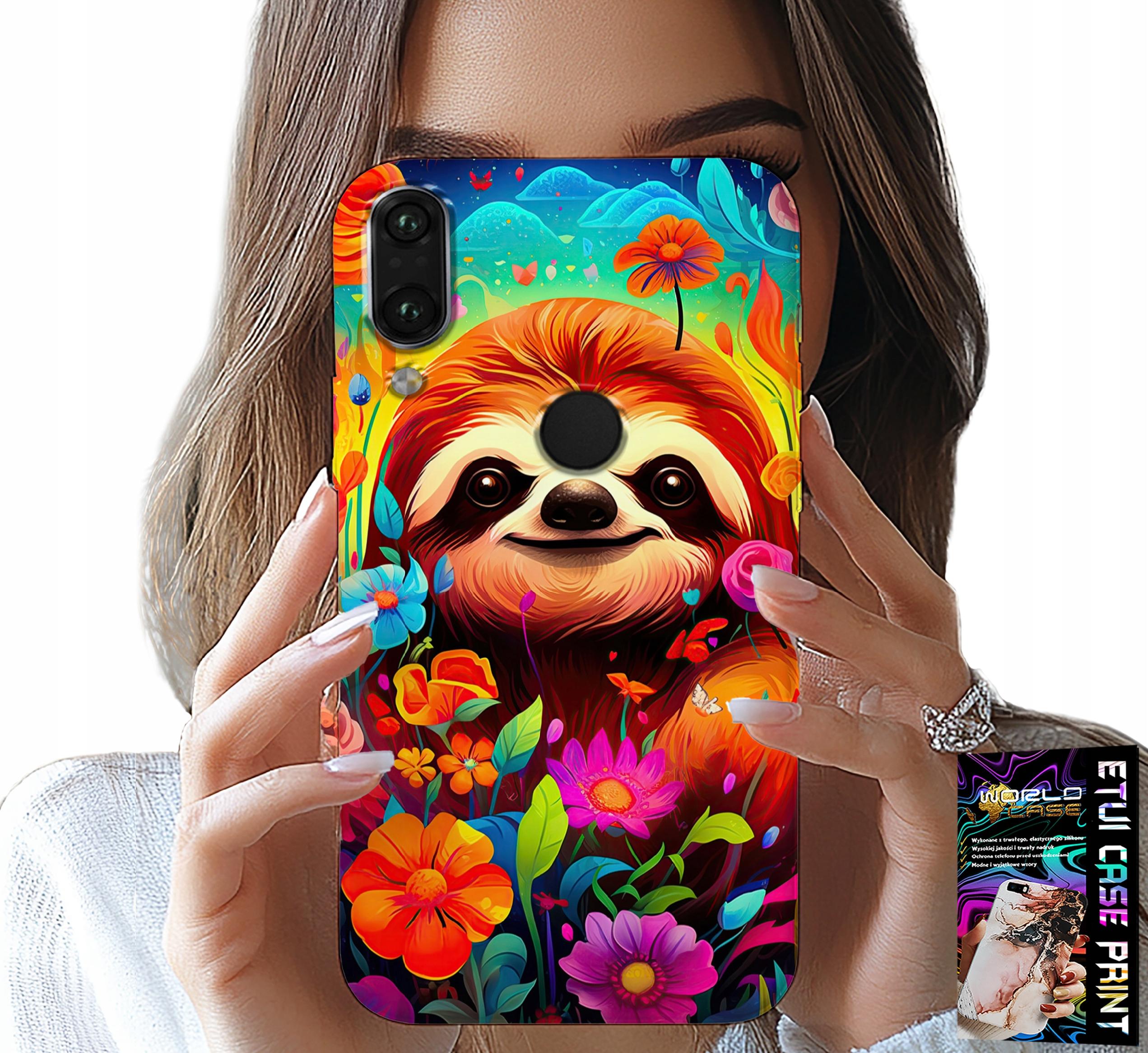 ETUI DO HUAWEI P SMART 2019 - KOLOROWE WZORY KOALA ZWIERZĘTA + SZKŁO
