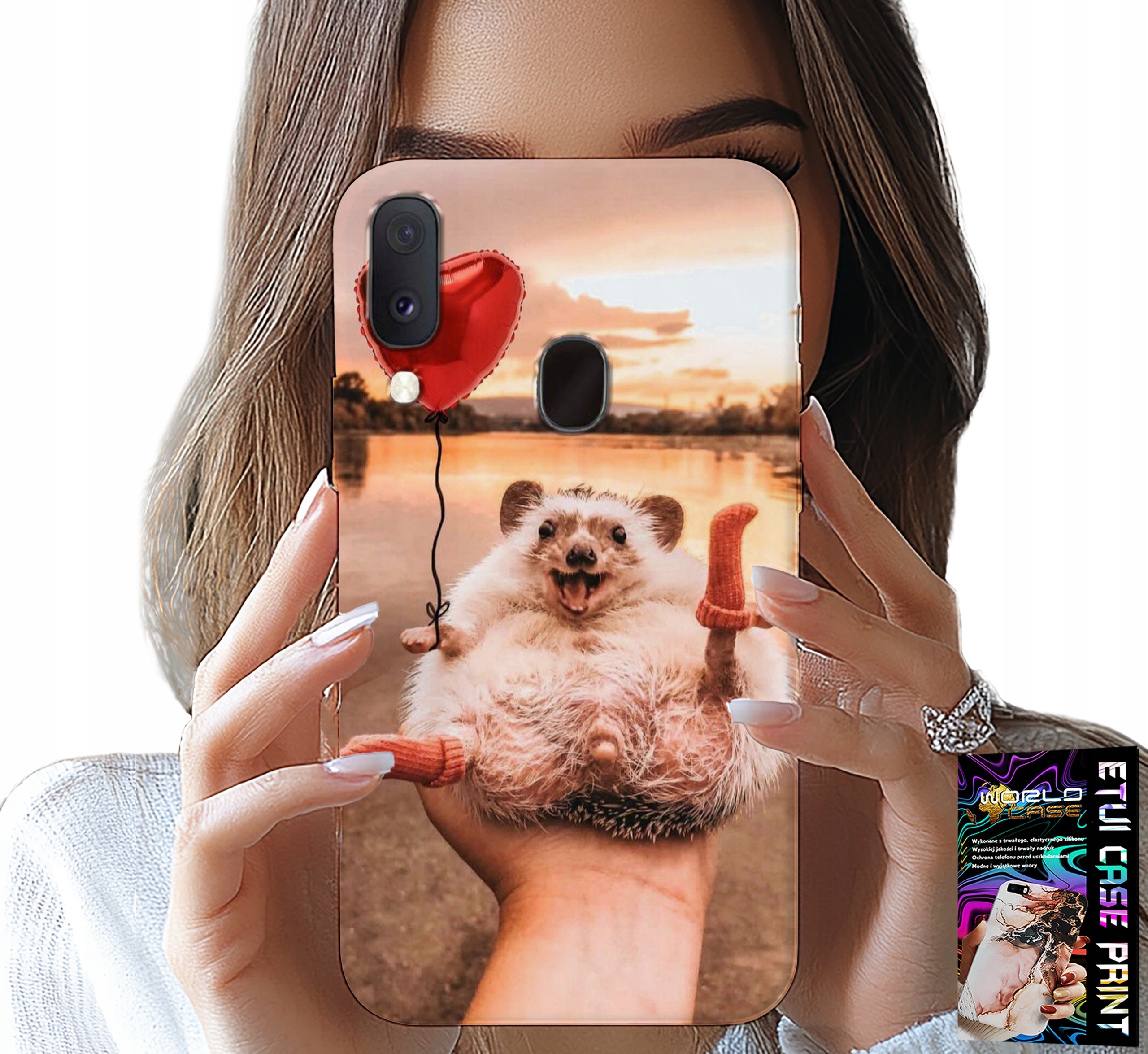 ETUI DO SAMSUNG GALAXY A20E - Z NADRUKIEM SŁODKI JEŻYK PIGMEJSKI, CASE