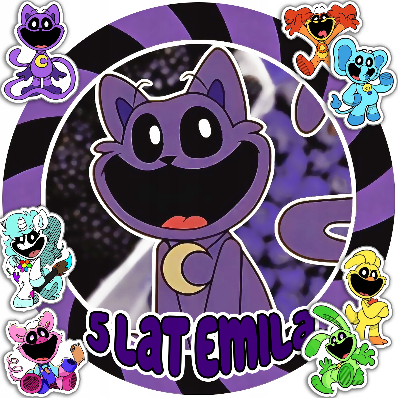 OPŁATEK NA TORT 30CM - CATNAP SMILING CRITTERS + IMIĘ + GRATIS! 24CM 26CM