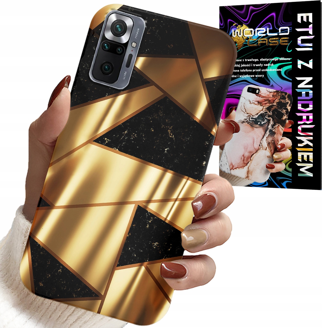 ETUI DO XIAOMI NOTE 10 PRO - ZŁOTE ELEGANCKIE WZORY + FOLIA HYDRO