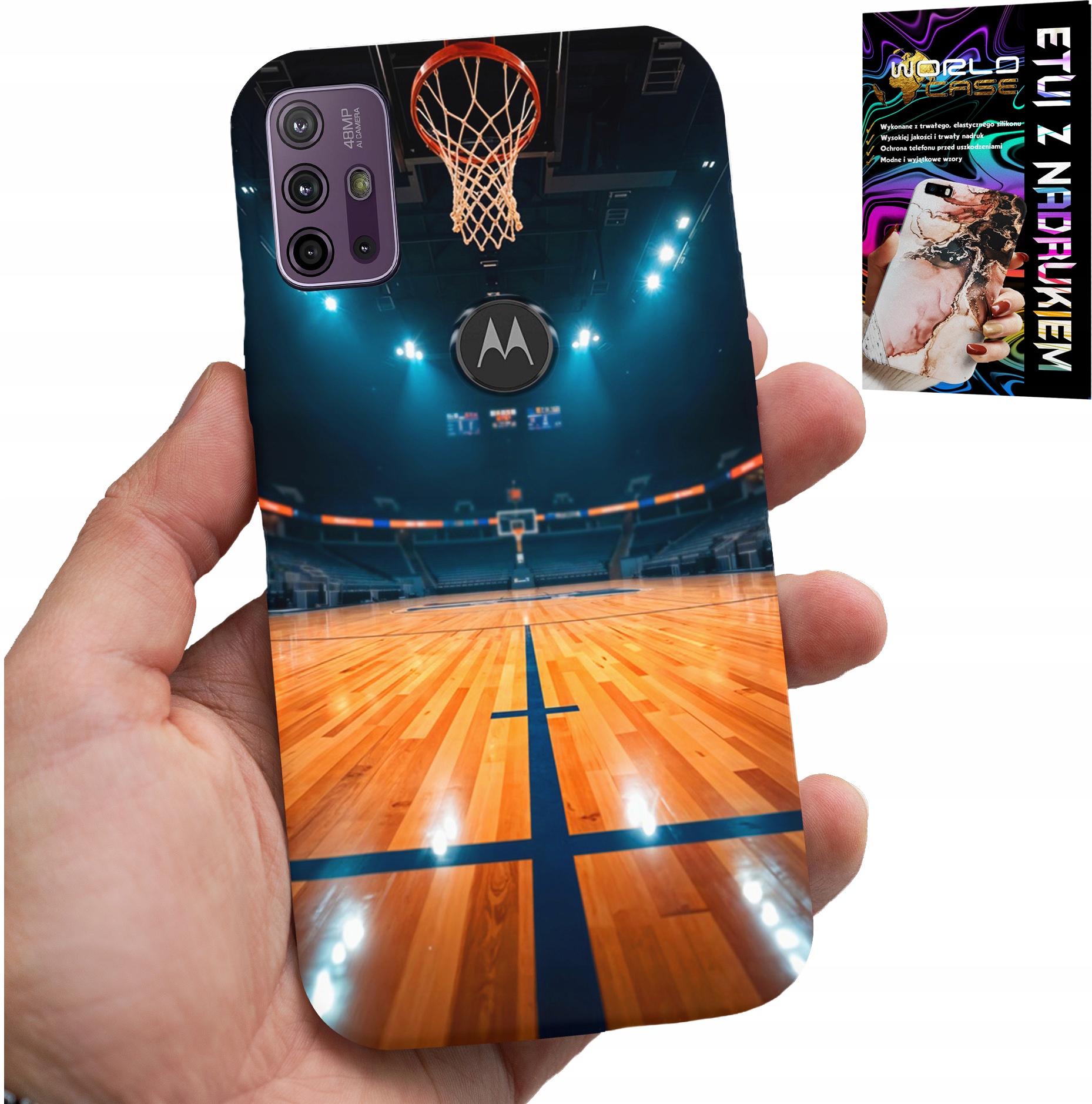 ETUI DO MOTOROLA MOTO G10 / G30 - KOSZYKÓWKA NBA BOISKO, KOSZ FAN WZORY