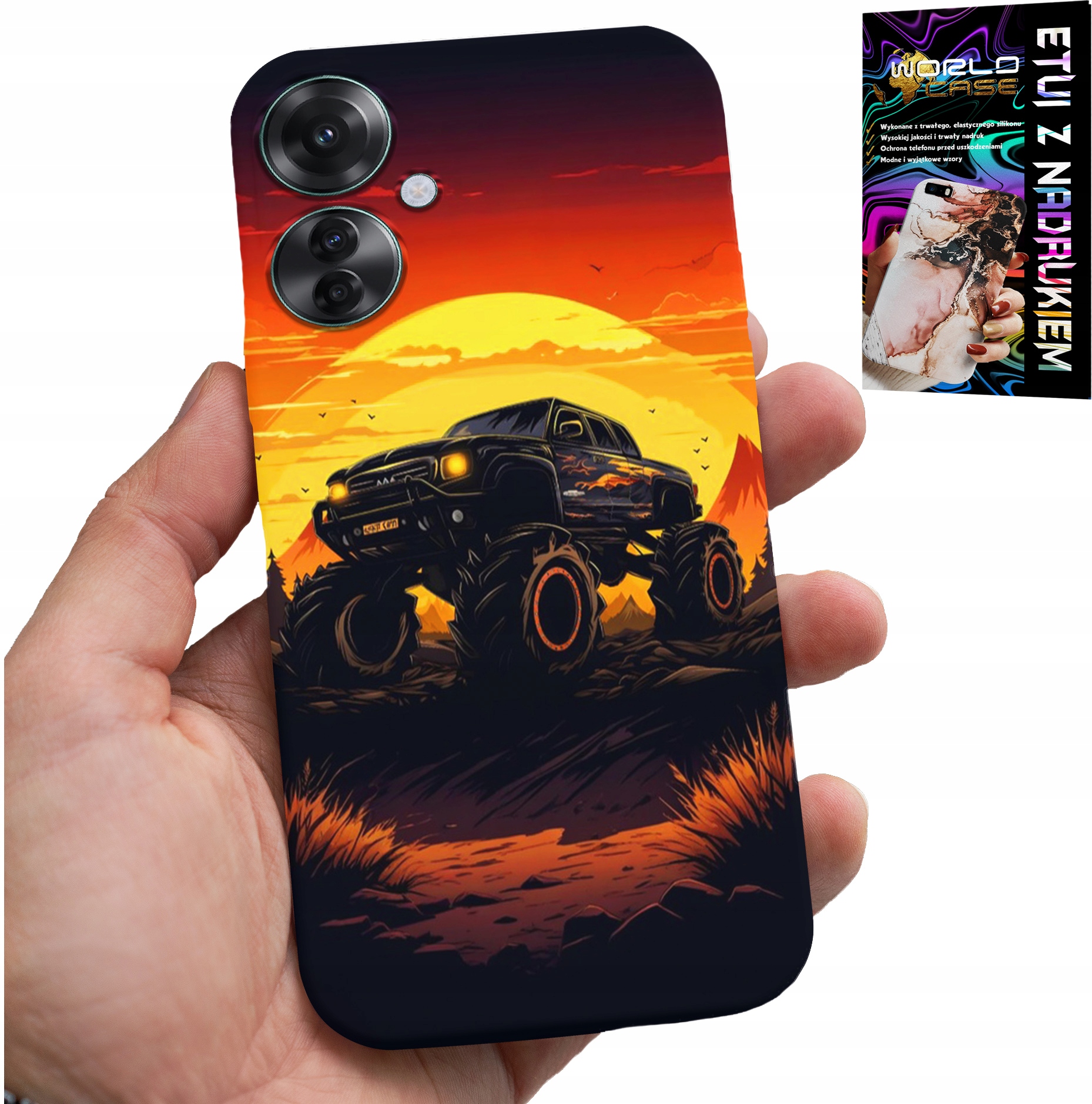 ETUI DO OPPO RENO11 F 5G - MONSTERTRUCK, CIĘŻARÓWKA, WZORY + FOLIA