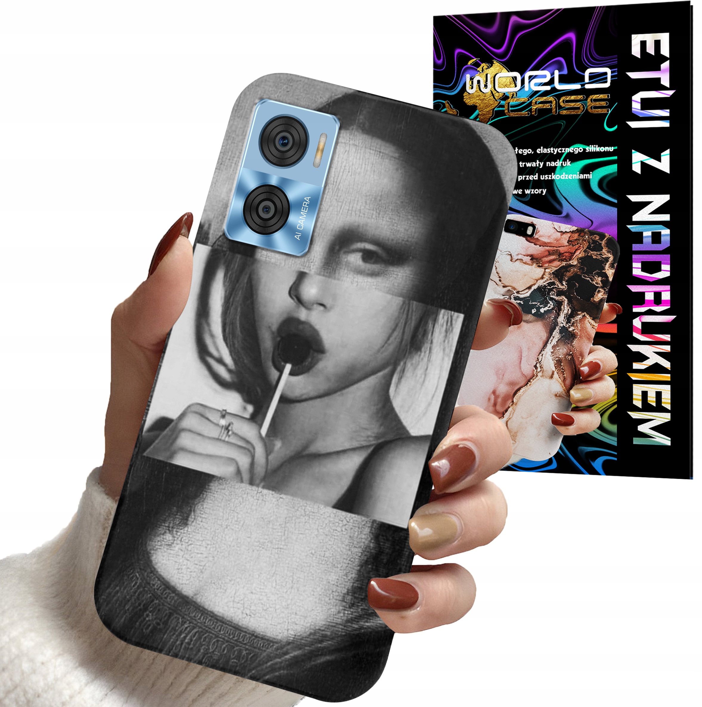 ETUI CASE DO MOTOROLA MOTO E22 / E22i - MONA LISA WZORY KOBIET PLECKI OBUDO