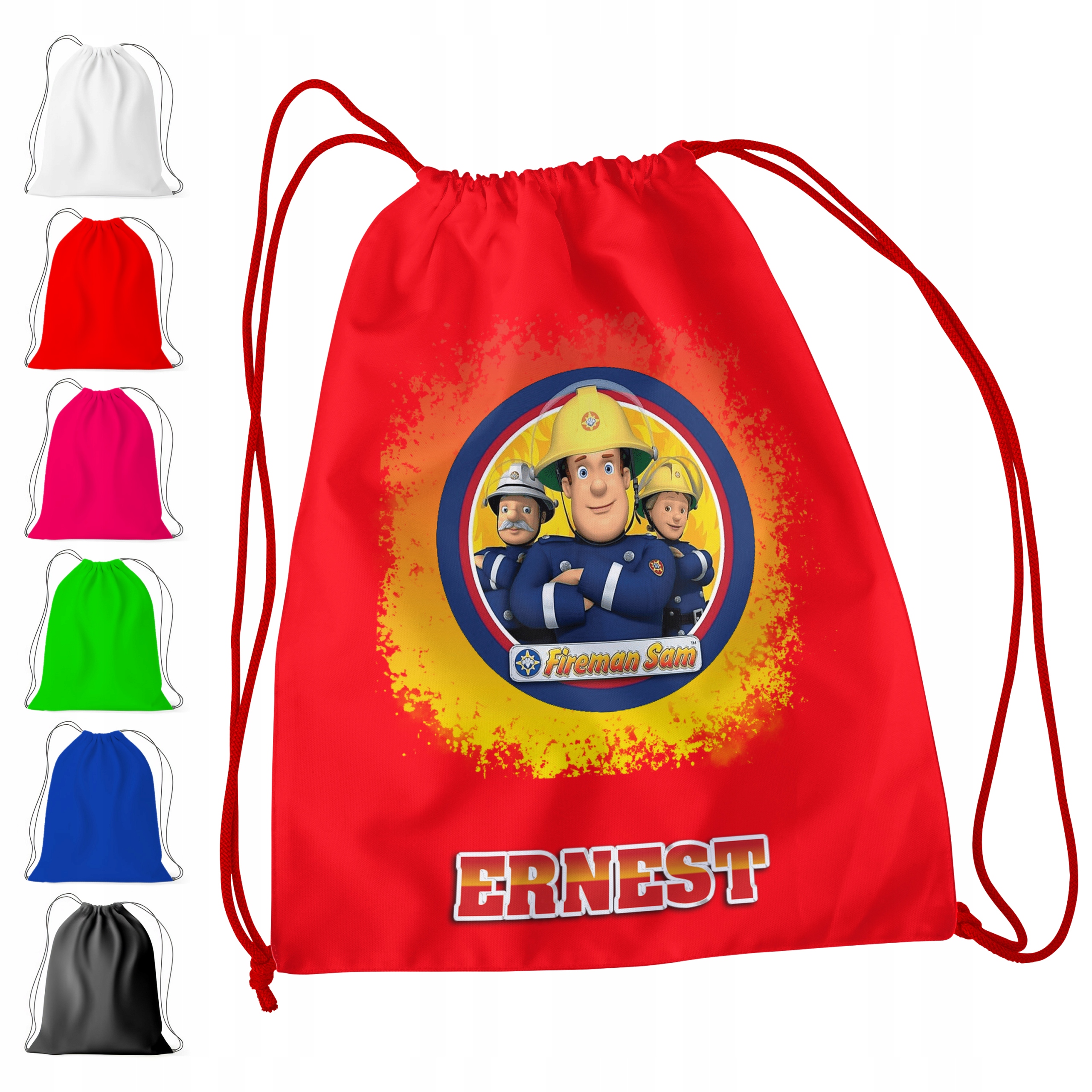 WOREK PLECAK SPORTOWY NA WF DLA DZIECI - STRAŻAK SAM + IMIĘ! BAJKA POŻAR