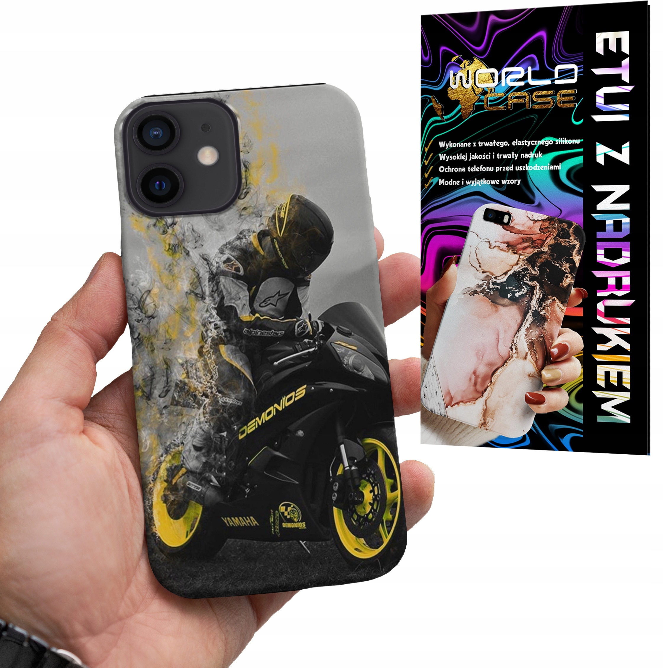 ETUI CASE DO IPHONE 12 MINI - MOTOR FAN Motocykle MĘSKIE WZORY PLECKI