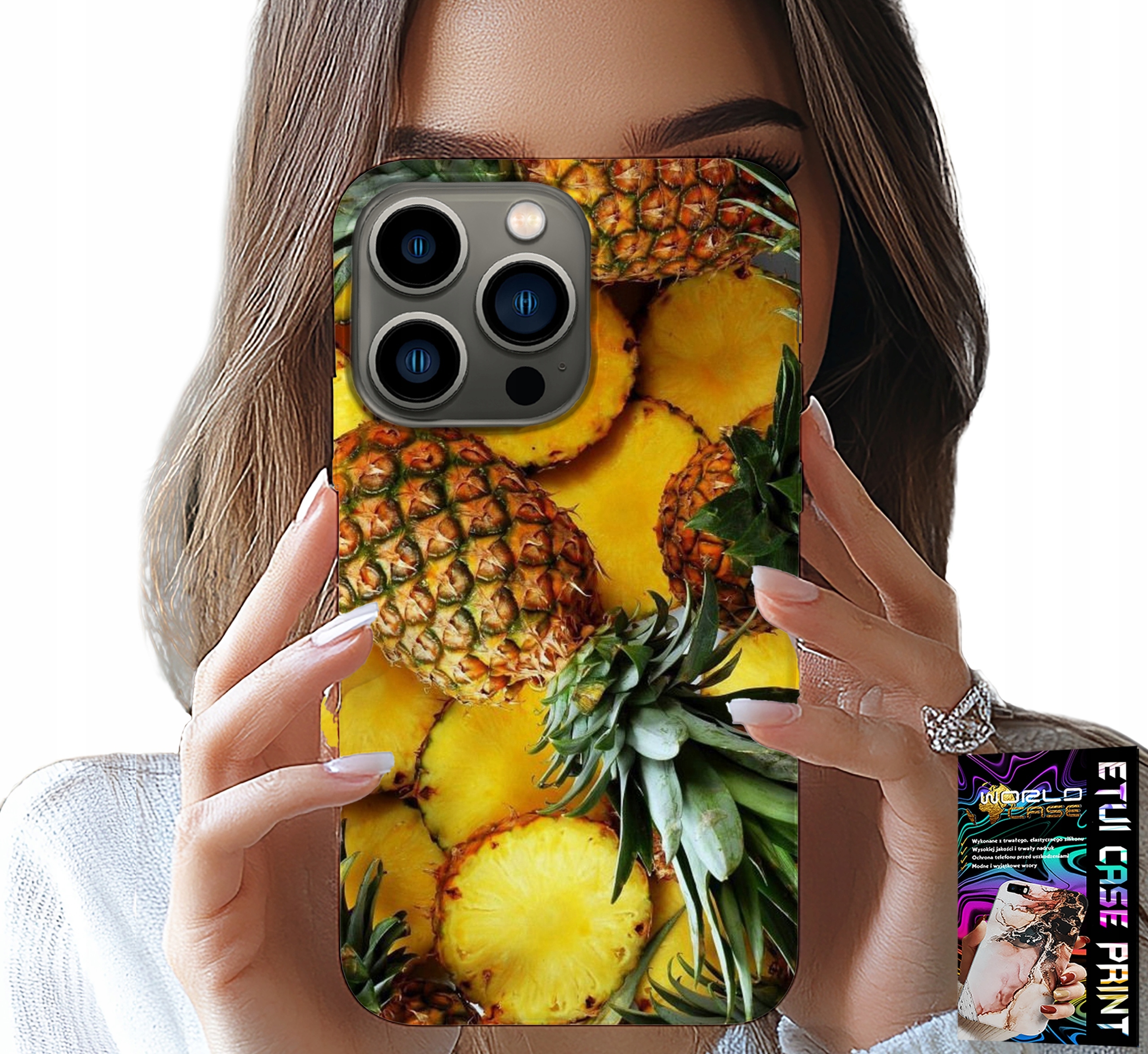 ETUI DO IPHONE 15 PRO MAX - ANANAS OWOCOWY CASE OBUDOWA + SZKŁO