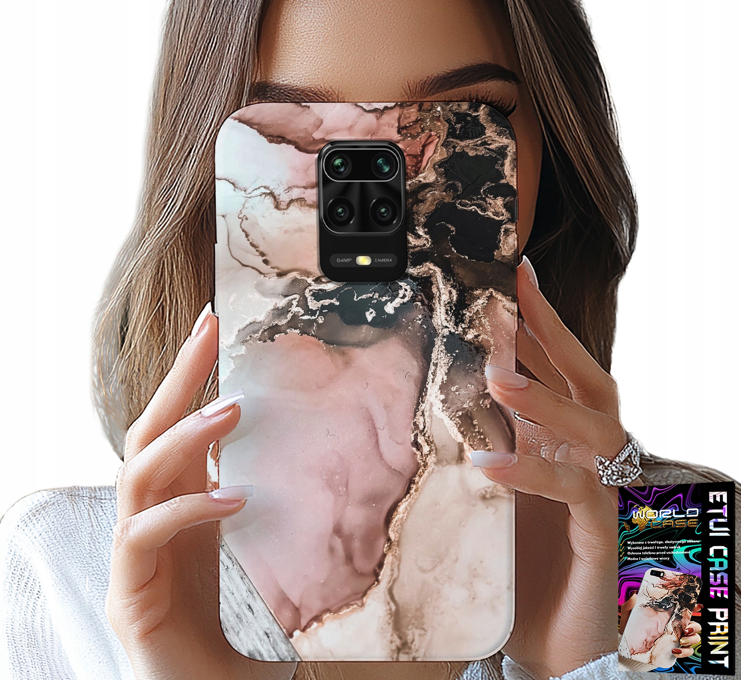 ETUI DO XIAOMI NOTE 9 PRO / 9S - ELEGANCKI MARMUREK MODNE WZORY + SZKŁO