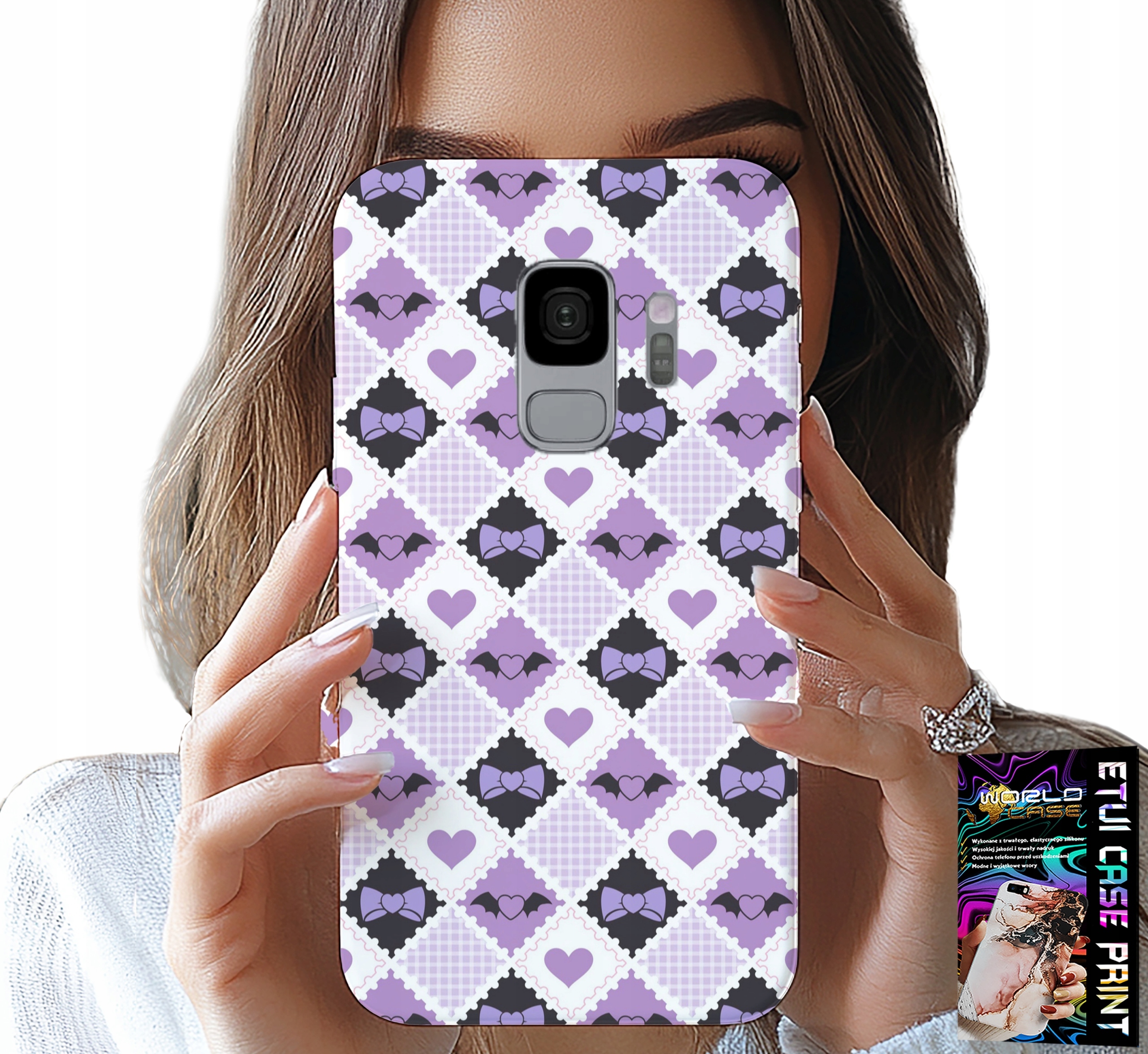 ETUI DO SAMSUNG GALAXY S9 - MODNE SERCA KOKARDKI KOKARDA + FOLIA