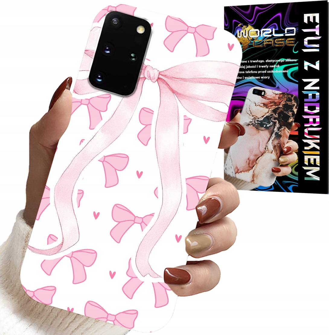 ETUI DO SAMSUNG GALAXY S20 PLUS - RÓŻOWE WSTAZKI WSTĄZKA MODNE WZORY CASE