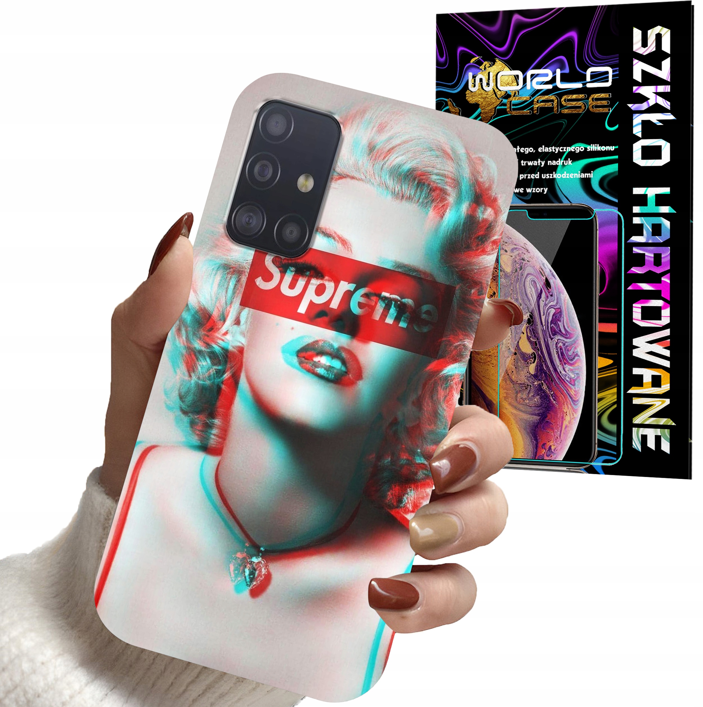 ETUI DO SAMSUNG A71 - Monroe MODNE KOBIECE WZORY + SZKŁO