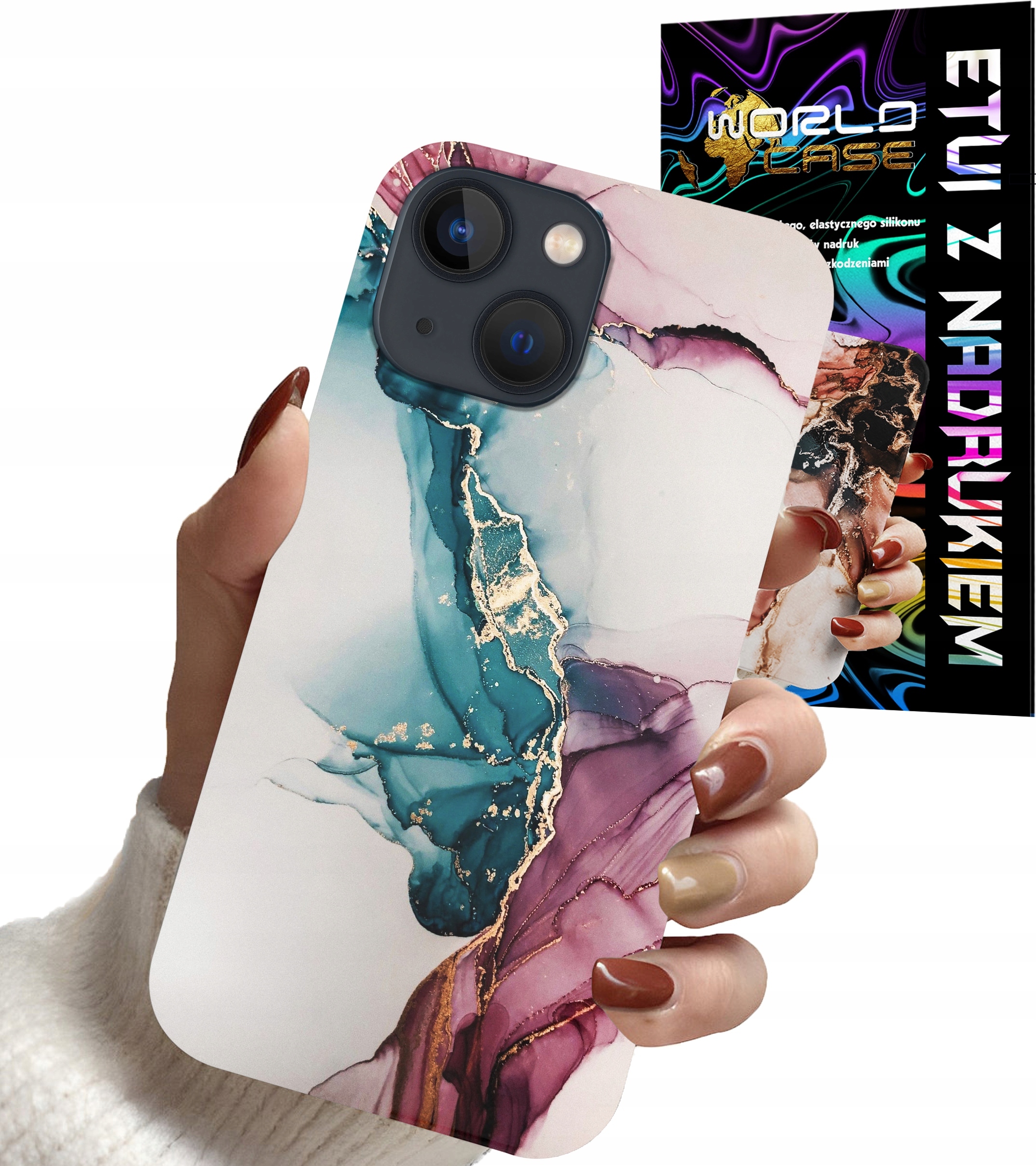 ETUI CASE DO IPHONE 15 - MARMUR WZORY DLA KOBIET PLECKI OBUDOWA