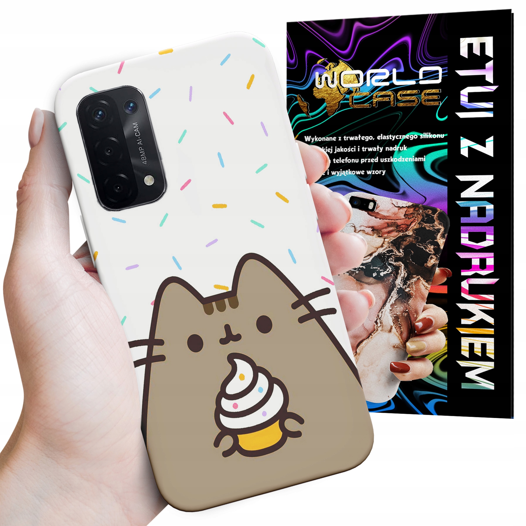 ETUI CASE DO OPPO A54 5G / A74 5G - SŁODKI KOTEK KOT OBUDOWA PLECKI