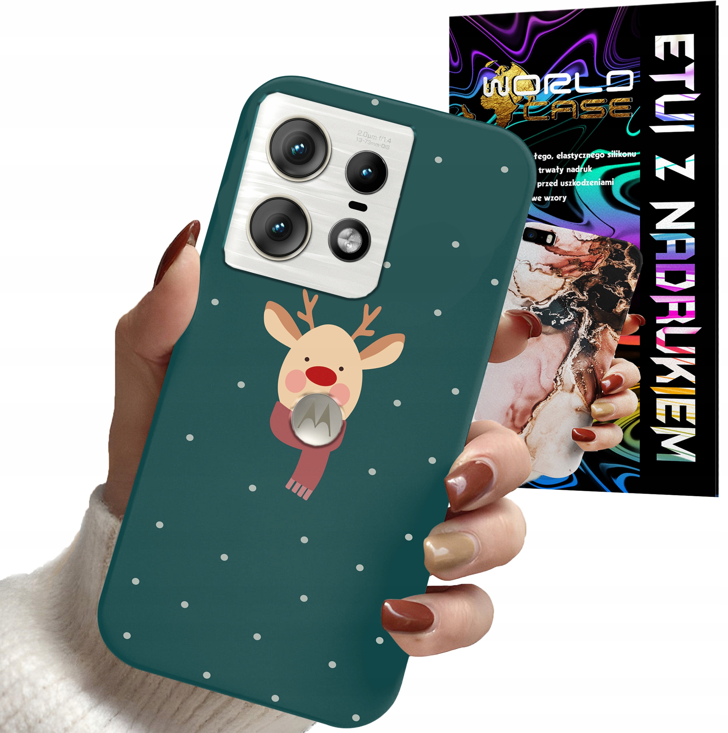 ETUI CASE DO MOTOROLA EDGE 50 PRO - ŚWIĄTECZNE WZORY RENIFER MIKOŁAJ PREZEN
