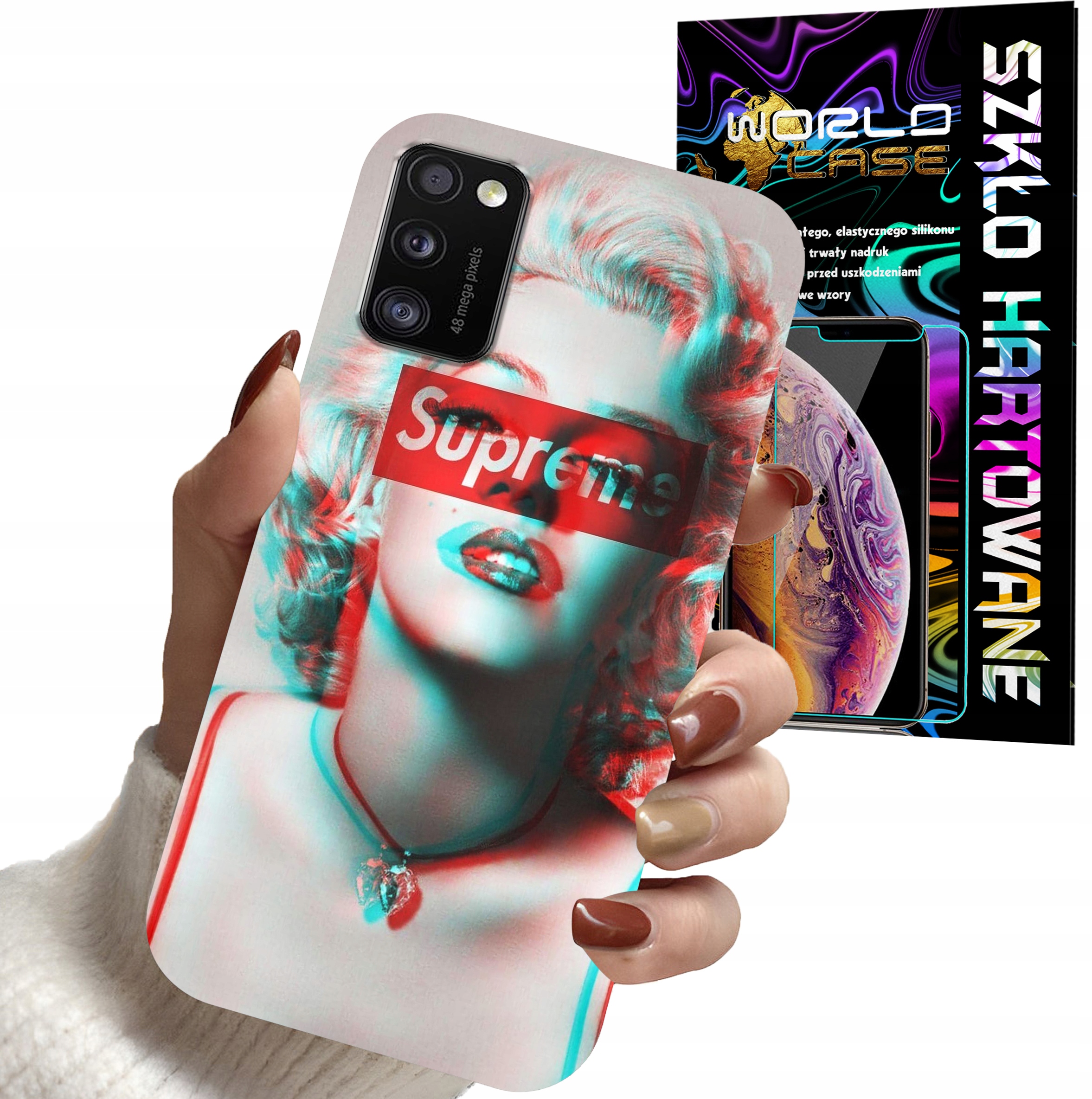 ETUI DO SAMSUNG A41 - Monroe MODNE KOBIECE WZORY + SZKŁO