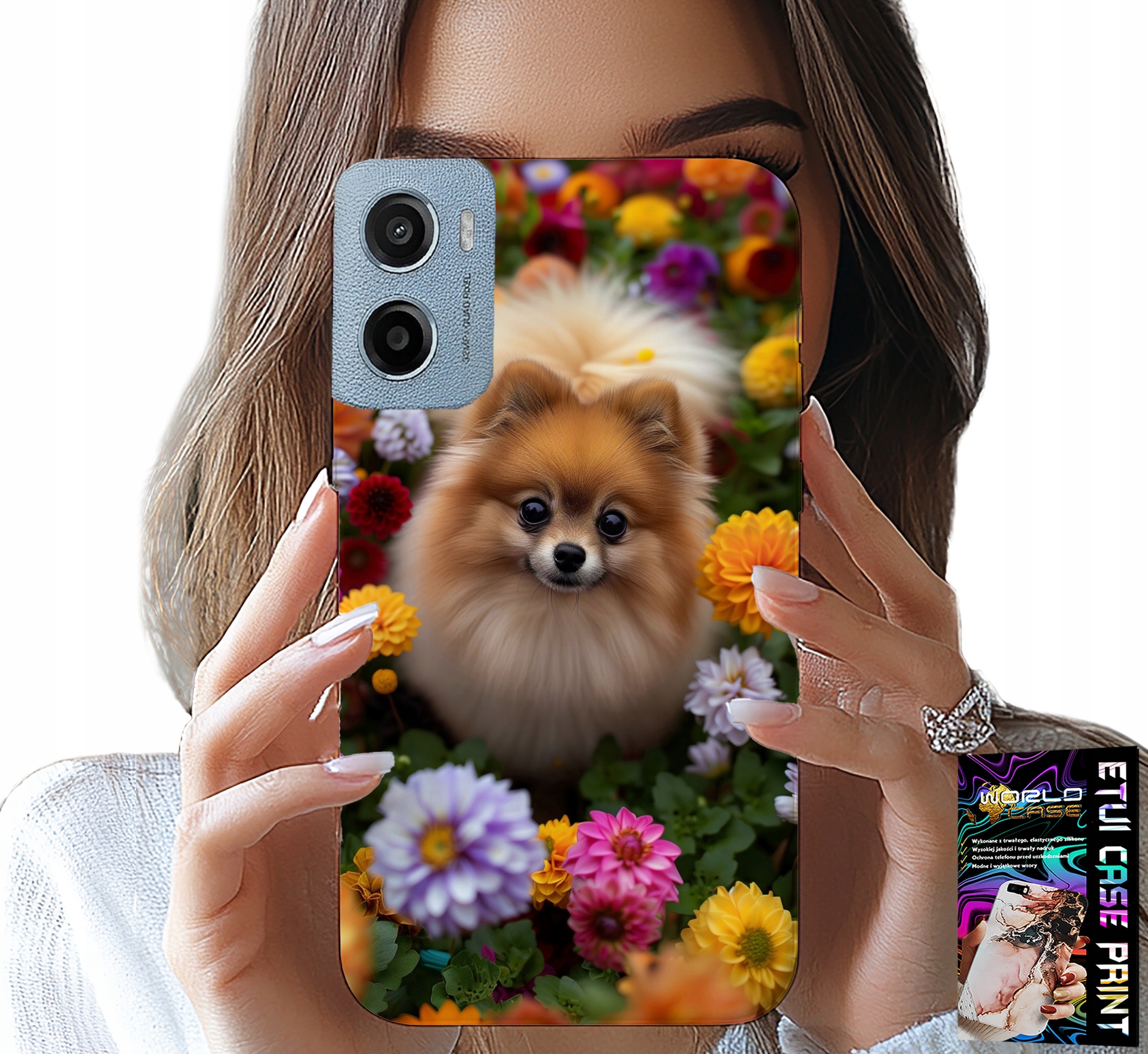 ETUI DO MOTOROLA E15 / G05 - SŁODKI PIESEK, POMERANIAN CASE + FOLIA