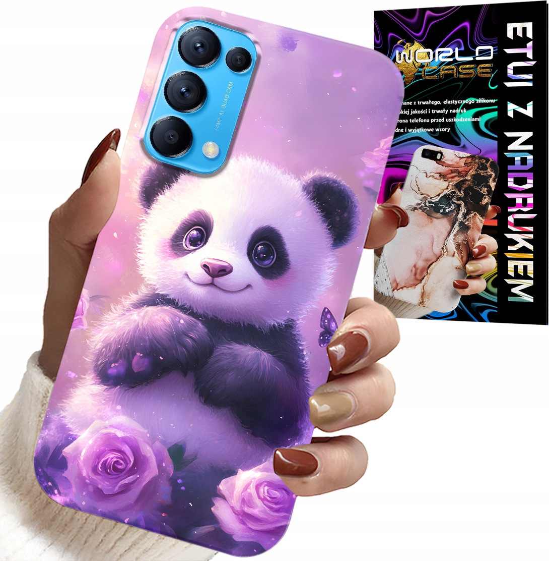 ETUI DO OPPO FIND X3 LITE - SŁODKA PANDA WZORY DLA DZIECI + SZKŁO