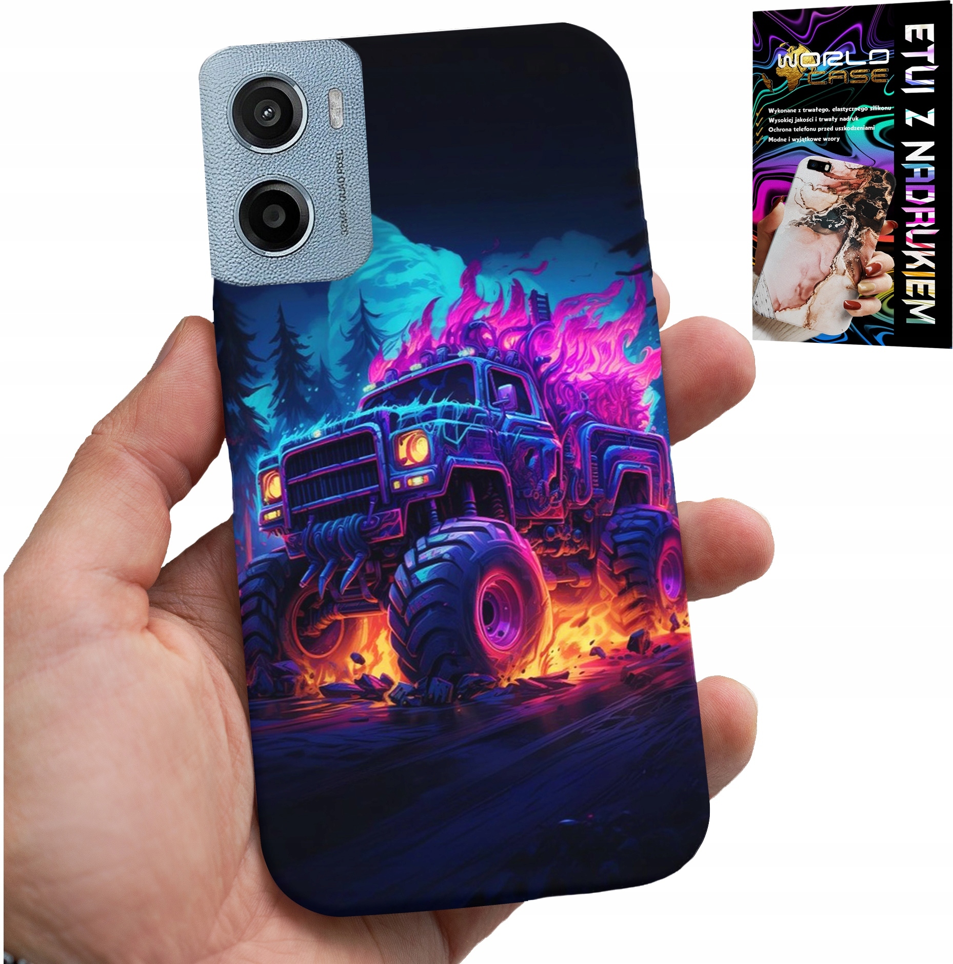 ETUI DO MOTOROLA E15 / G05 - MONSTERTRUCK MEGA CIĘŻARÓWKA WZORY CASE