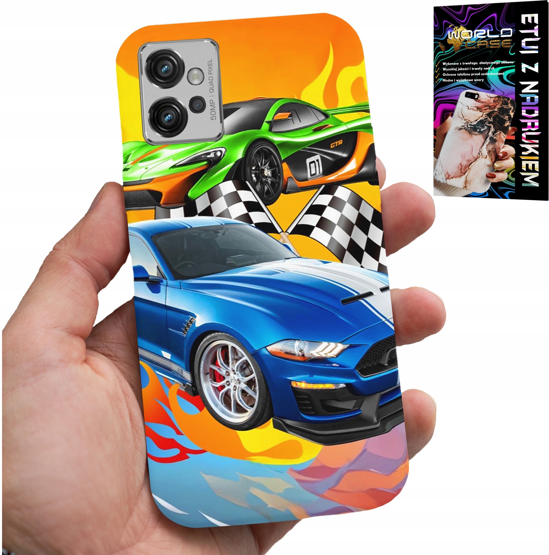 ETUI DO MOTOROLA G32 - DLA DZIECI, SAMOCHODY WYŚCIGOWE WYŚCIGI