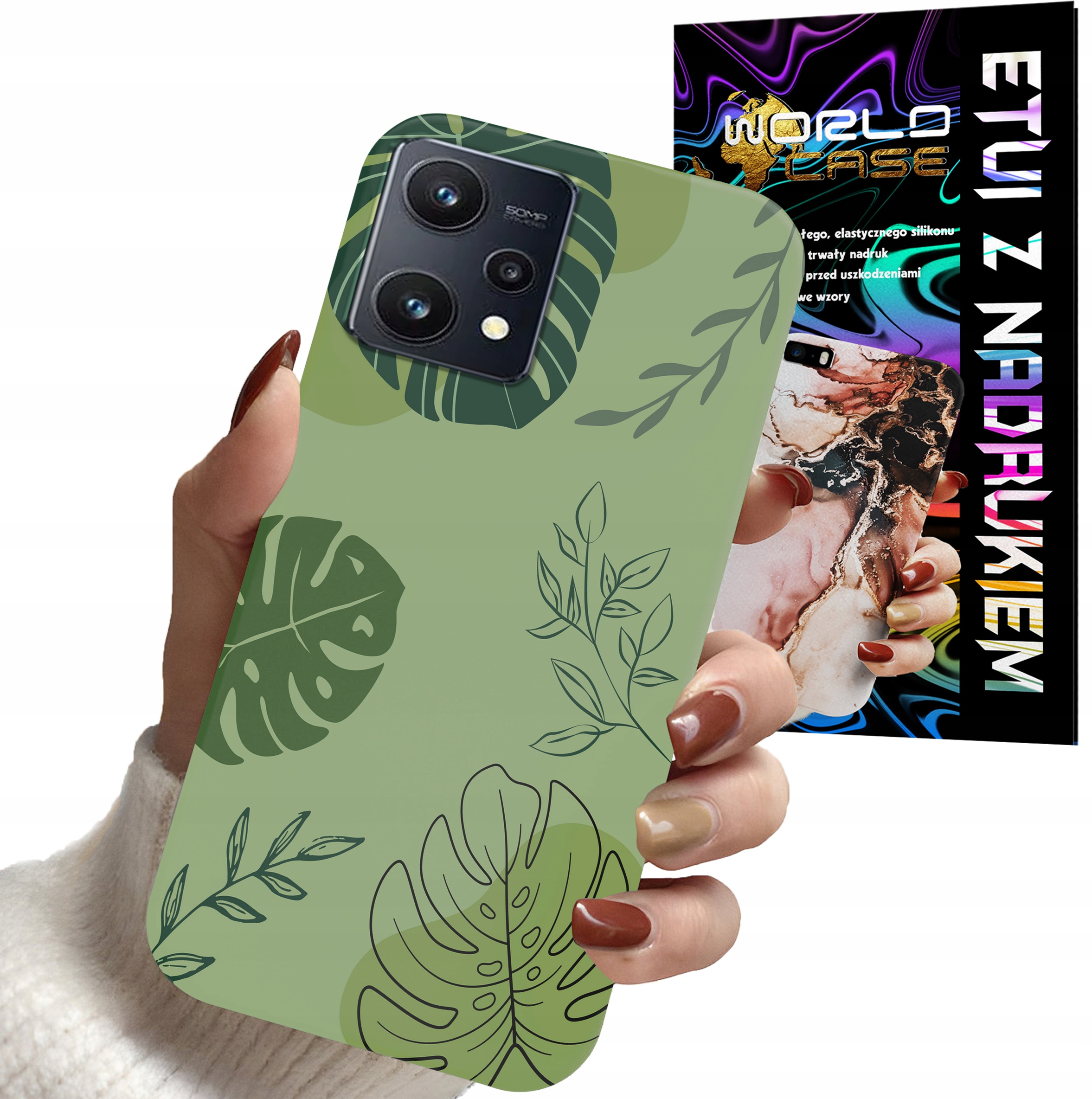 ETUI CASE DO REALME 9 PRO - LIŚCIE WZORY DLA KOBIET KWIATY RÓŻE