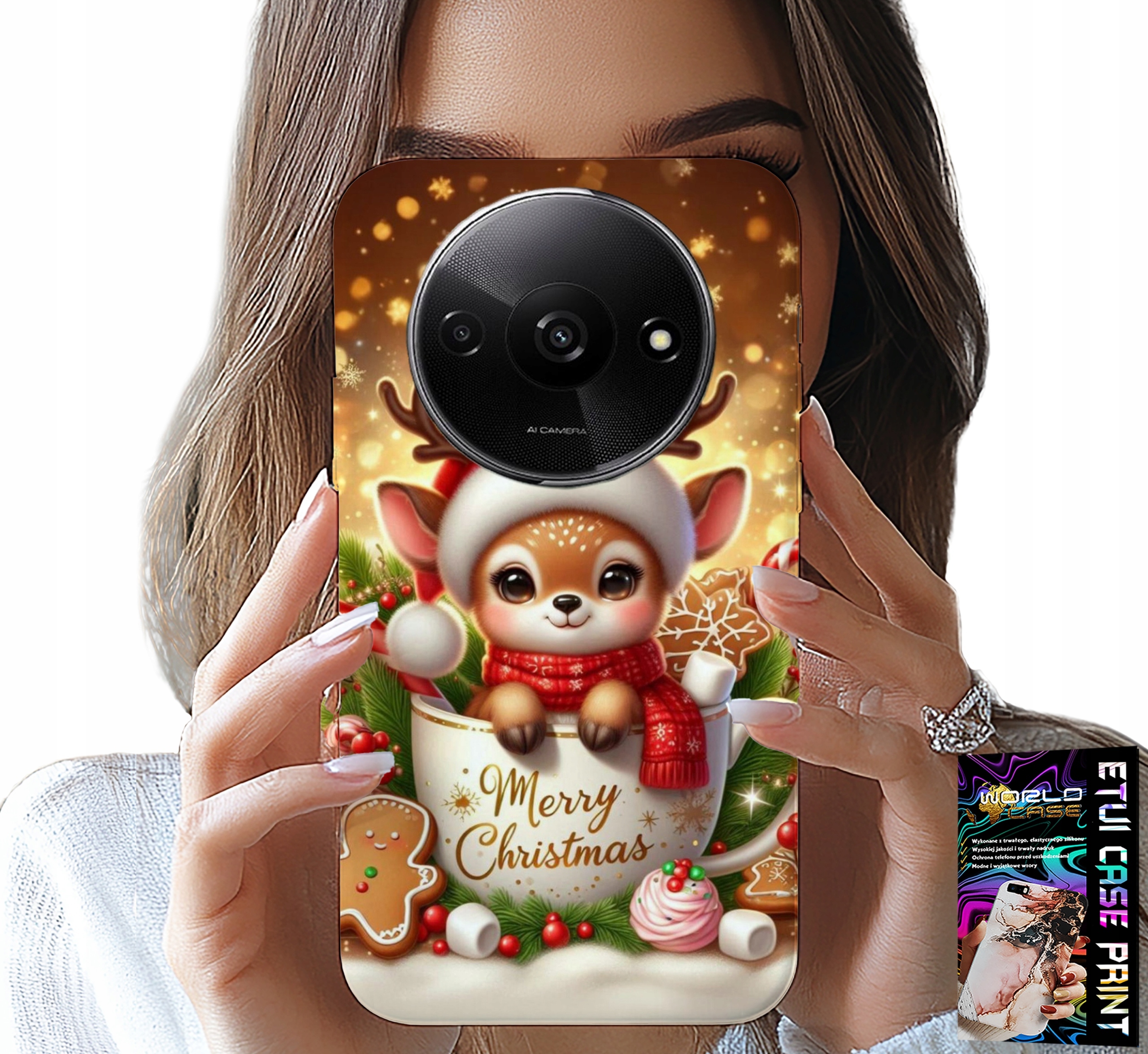 ETUI DO XIAOMI REDMI A3 - RENIFEREK SŁODKI RENIFER ŚWIĄTECZNE WZÓR