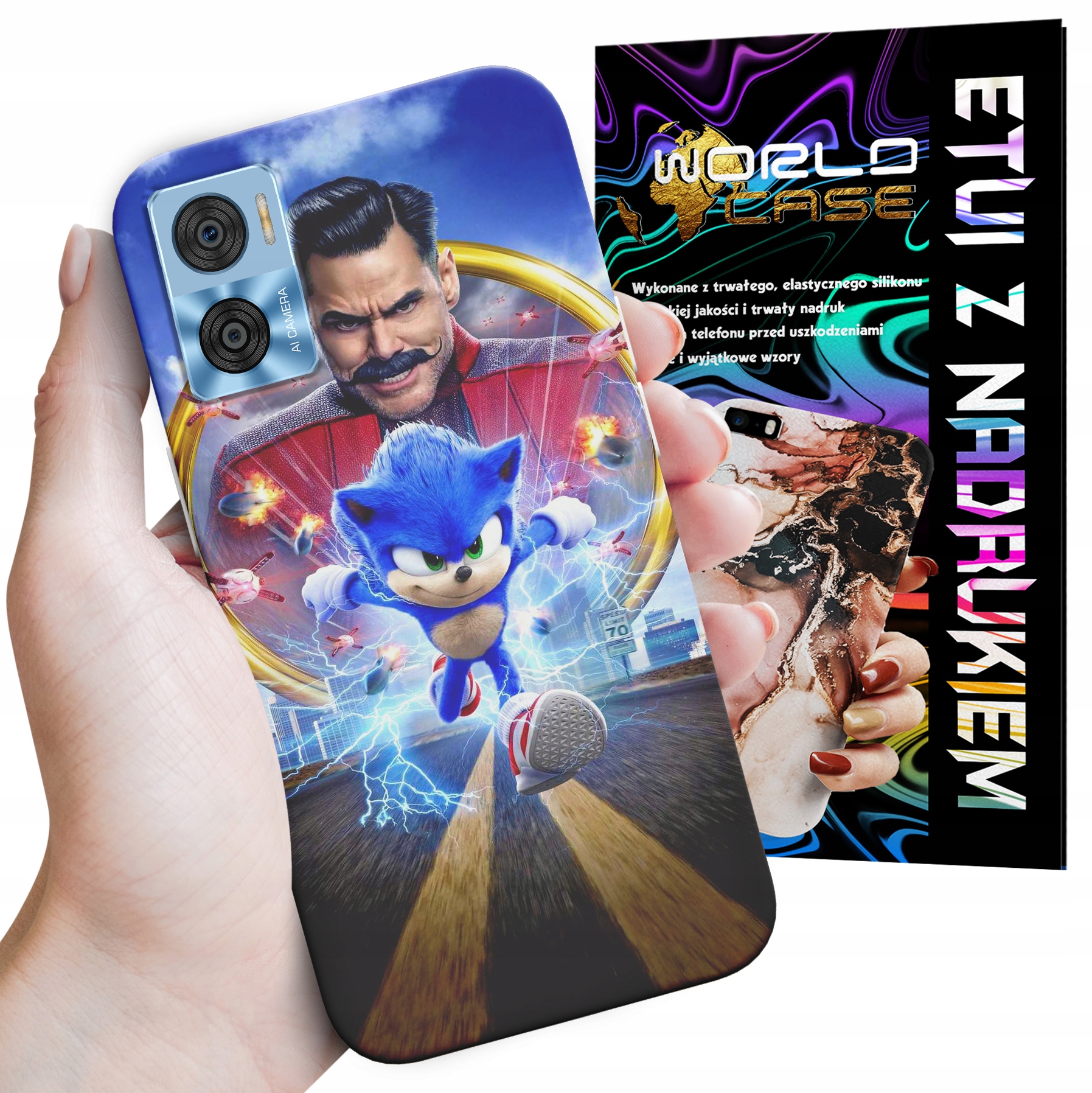 ETUI CASE DO MOTOROLA MOTO E22 / E22i - SONIC SONIK WZORY Z BAJEK MARIO