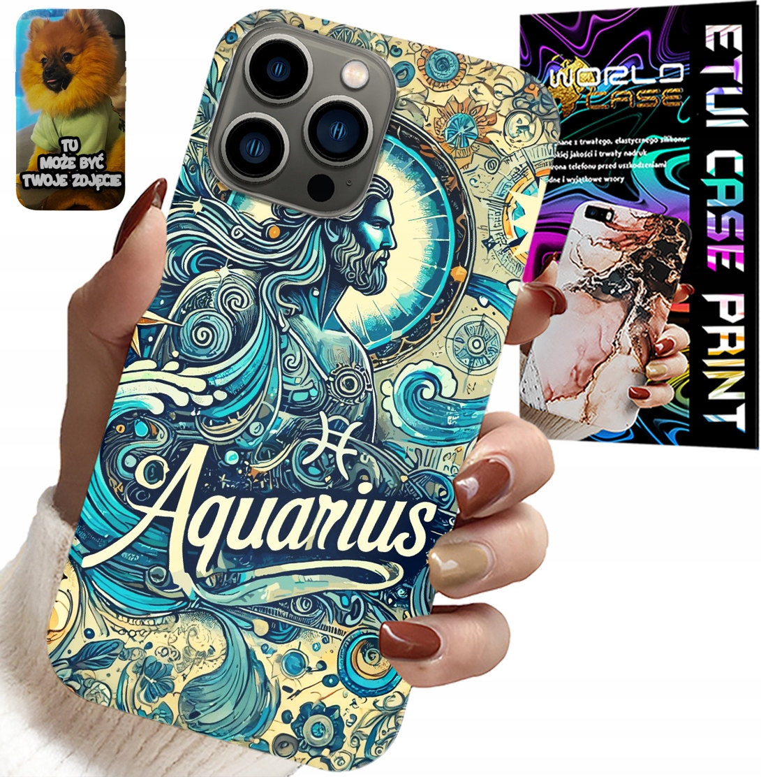 ETUI DO IPHONE 13 PRO - ZNAK ZODIAKU, WODNIK, ASTRONOMIA PLECKI