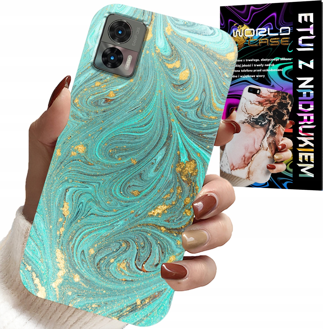ETUI DO MOTOROLA EDGE 30 NEO - MARMURKOWE WZORY + FOLIA HYDROŻEL
