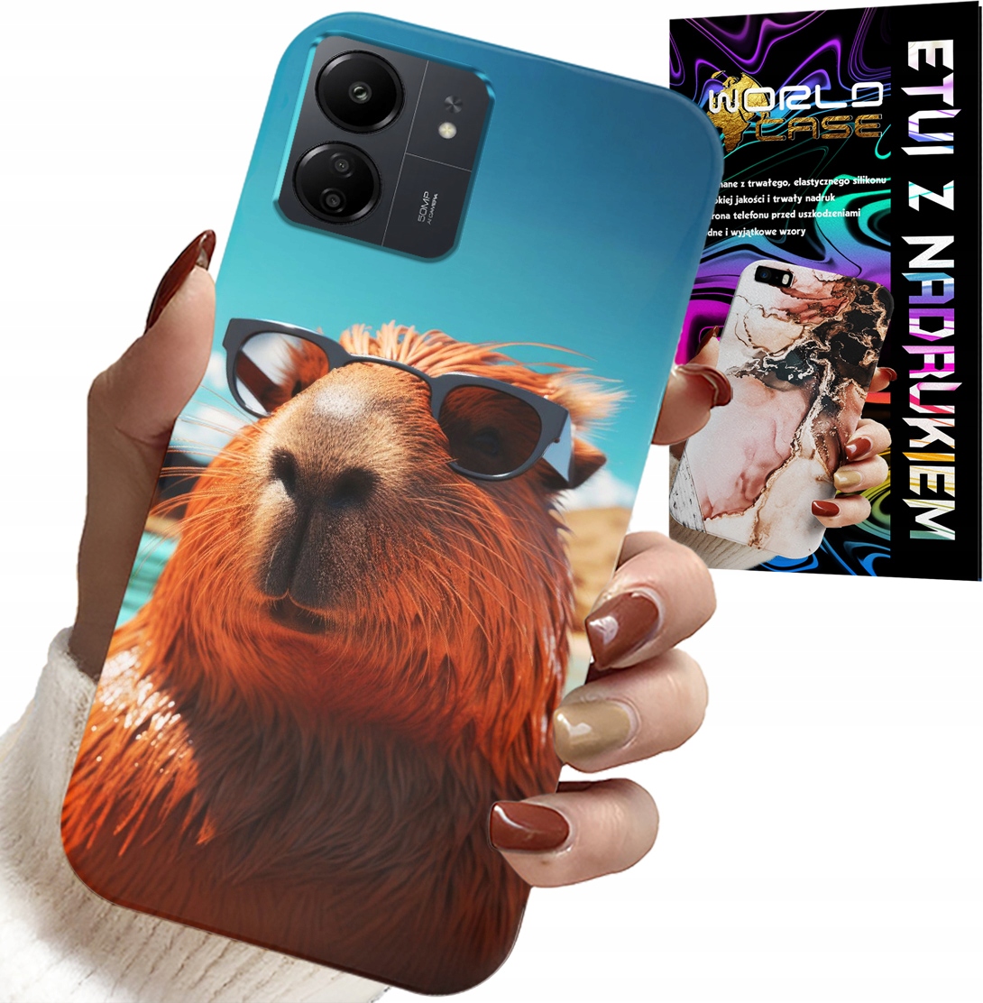 ETUI DO XIAOMI REDMI 13C 4G - SŁODKA KAPIBARA, CAPIBARA CASE + SZKŁO