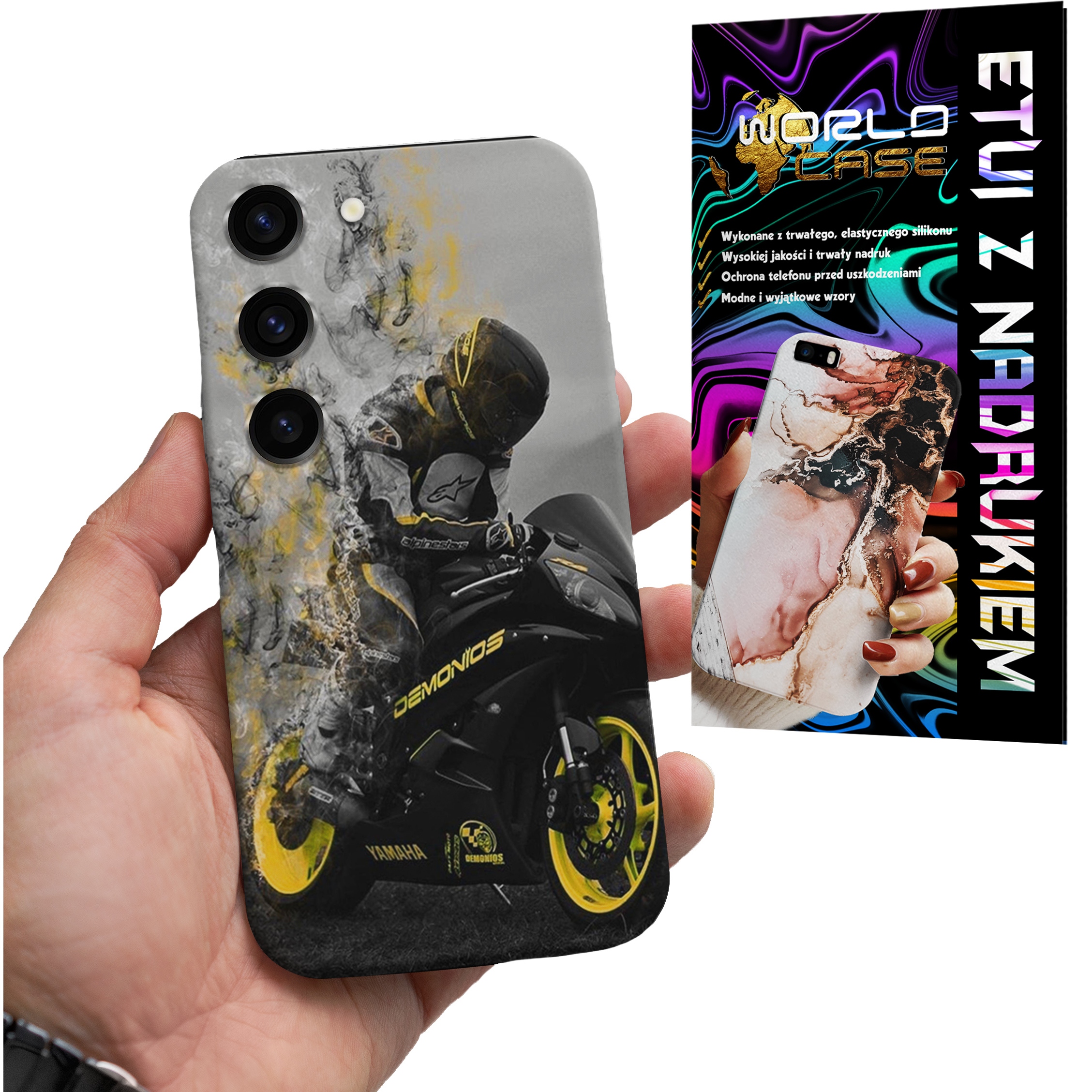 ETUI CASE DO SAMSUNG S23 - MOTOR FAN Motocykle MĘSKIE WZORY PLECKI