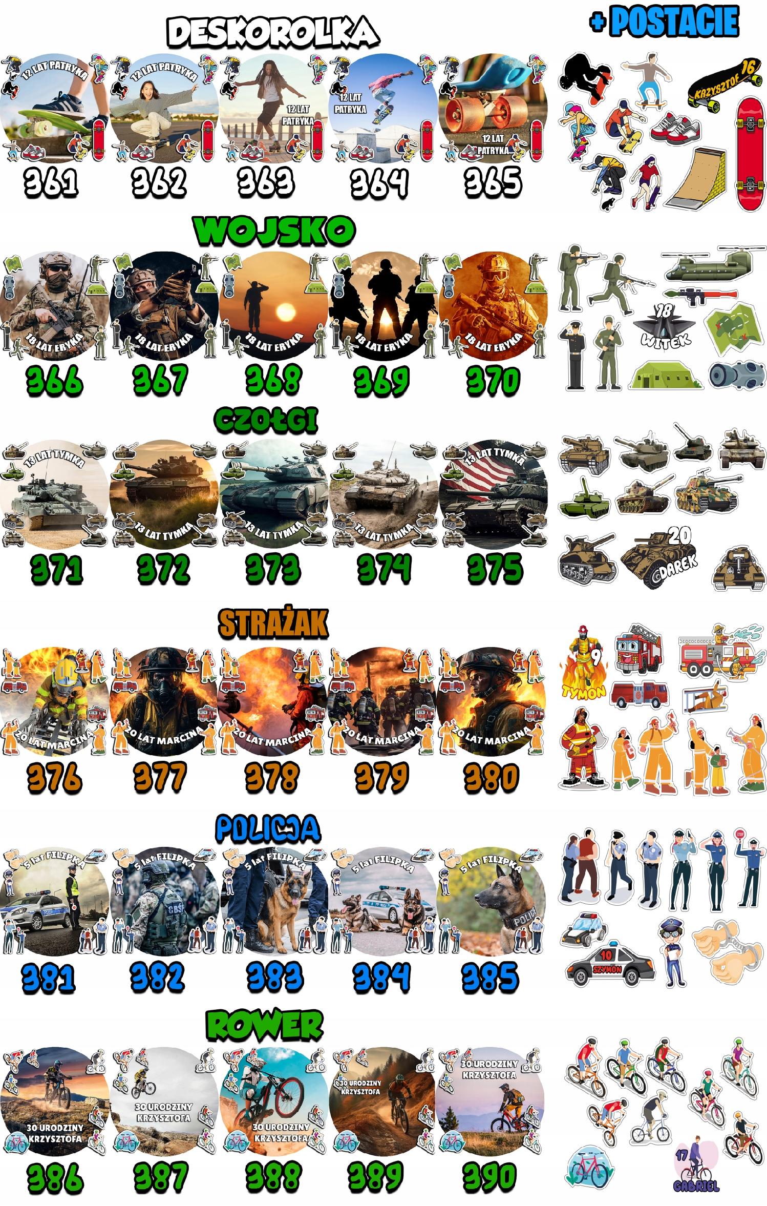 ZESTAW OPŁATEK NA TORT 20CM + 17 POSTACI - STICH STICZ + IMIĘ 15CM 18CM