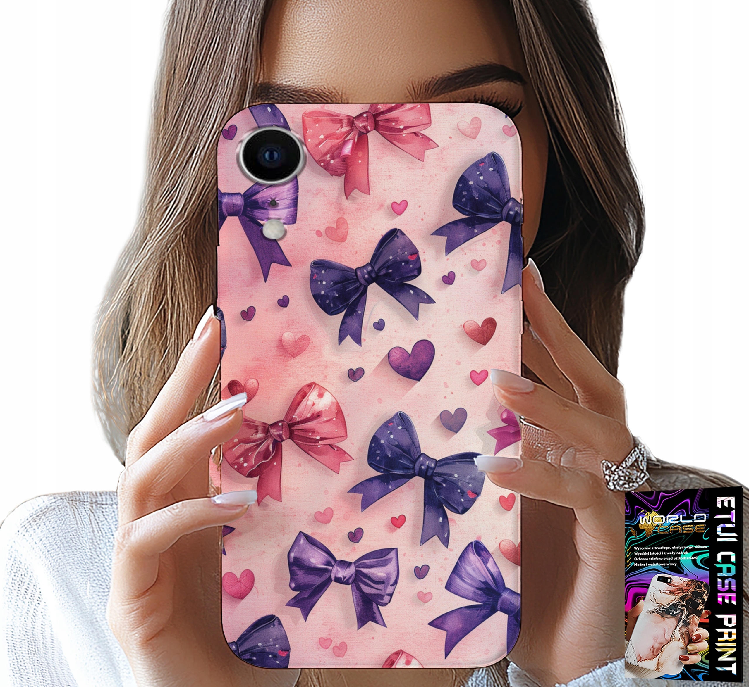 ETUI DO IPHONE XR - KOLOROWE WSTĄŻKI WSTĄŻKA WZORY + SZKŁO