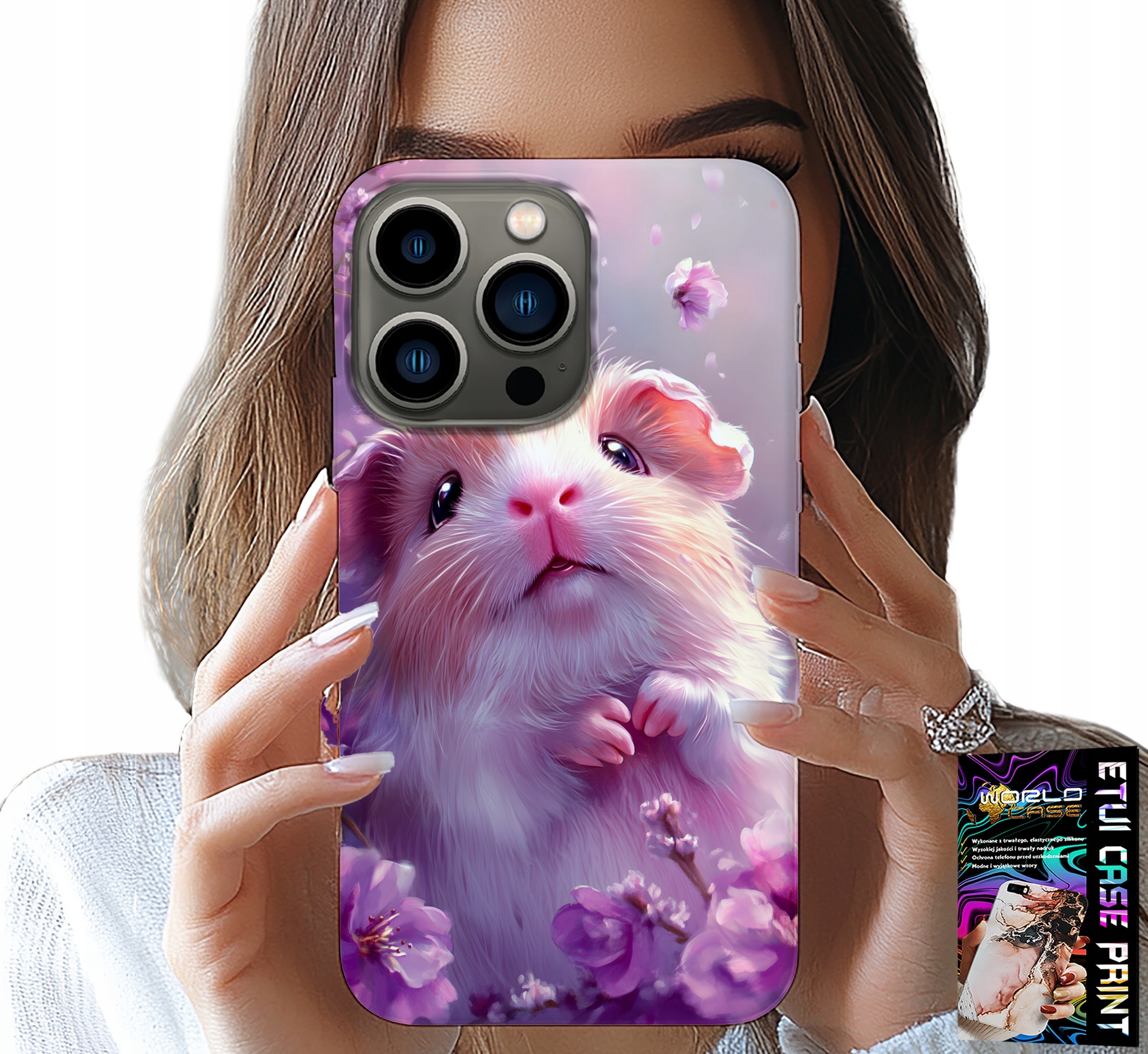 ETUI DO IPHONE 14 PRO MAX - SŁODKI CHOMIK, GRYZONIE WZORY DLA DZIECI