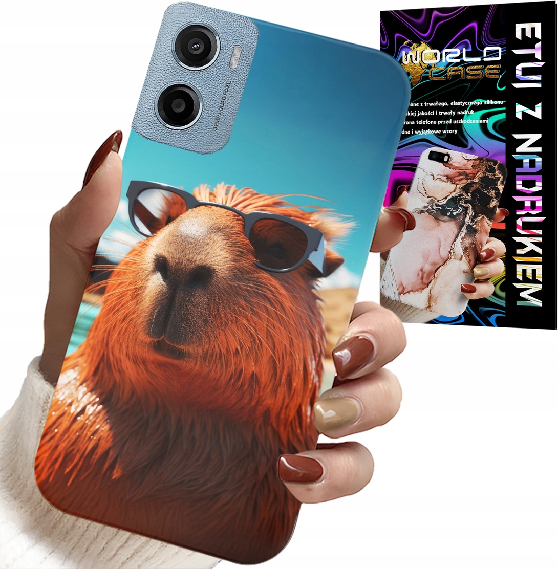ETUI DO MOTOROLA E15 / G05 - SŁODKA KAPIBARA, CAPIBARA CASE + FOLIA