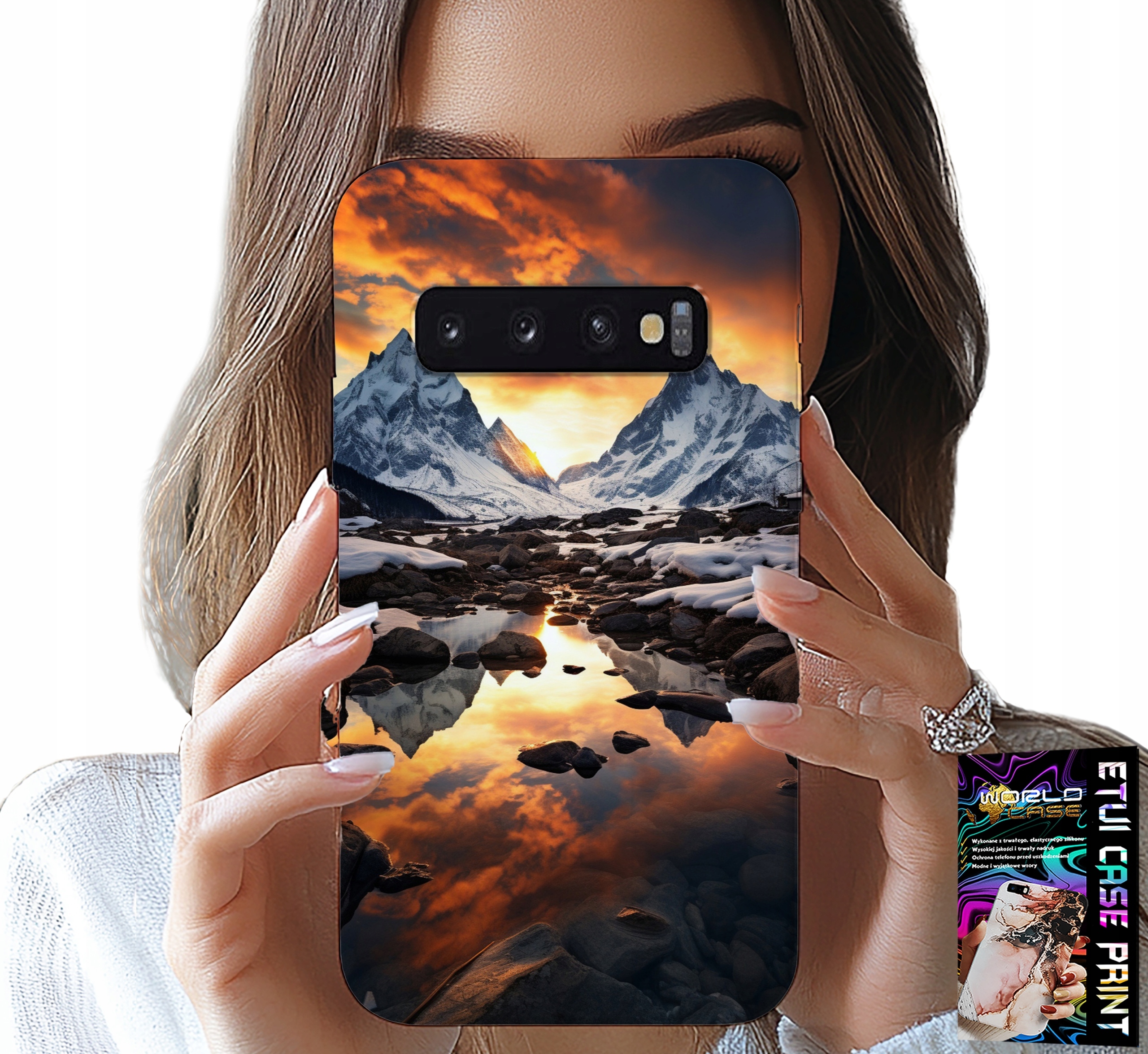 ETUI DO SAMSUNG GALAXY S10 PLUS - STRUMIEŃ, GÓRY, SZCZYTY, EVEREST + FOLIA