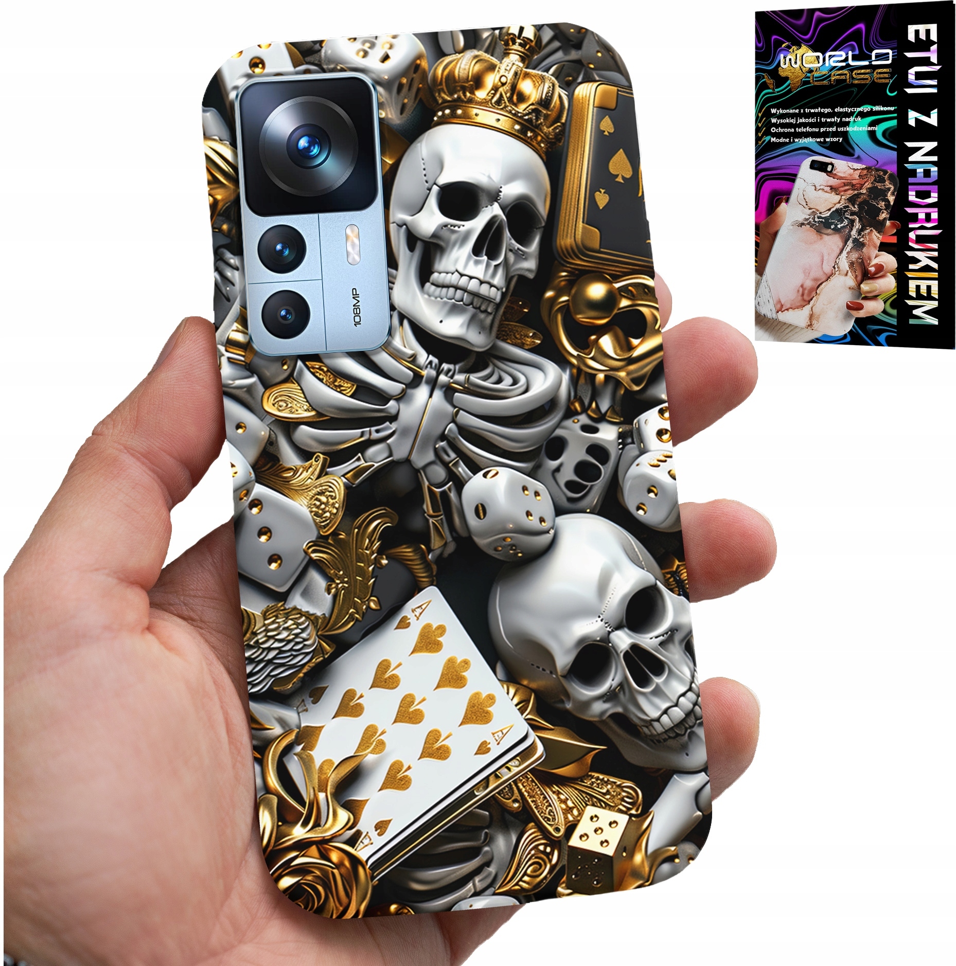ETUI DO XIAOMI 12T / 12T PRO - KRÓL POKER KOŚCI AS WZORY DLA MĘŻCZYZN