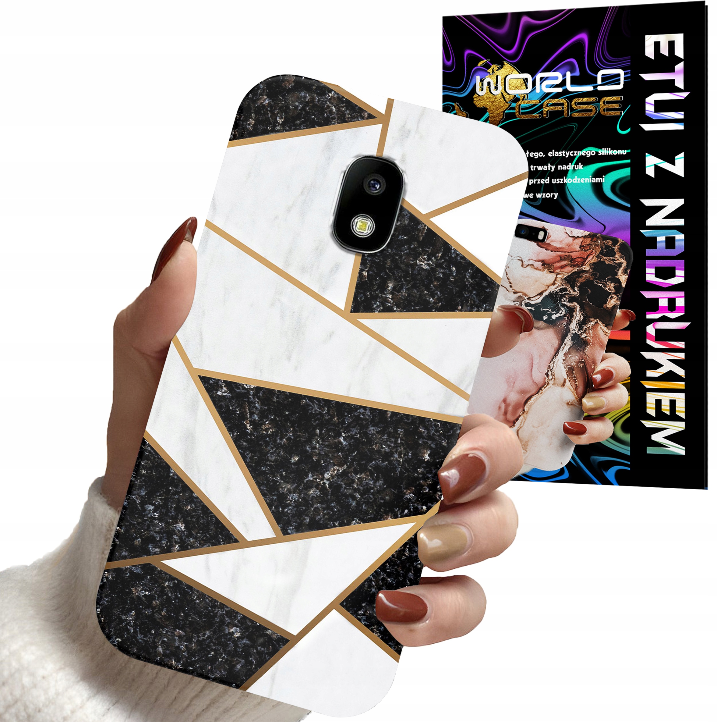 ETUI CASE DO SAMSUNG J5 2017 - MARMUREK GEOMETRIA WZORY DLA KOBIET