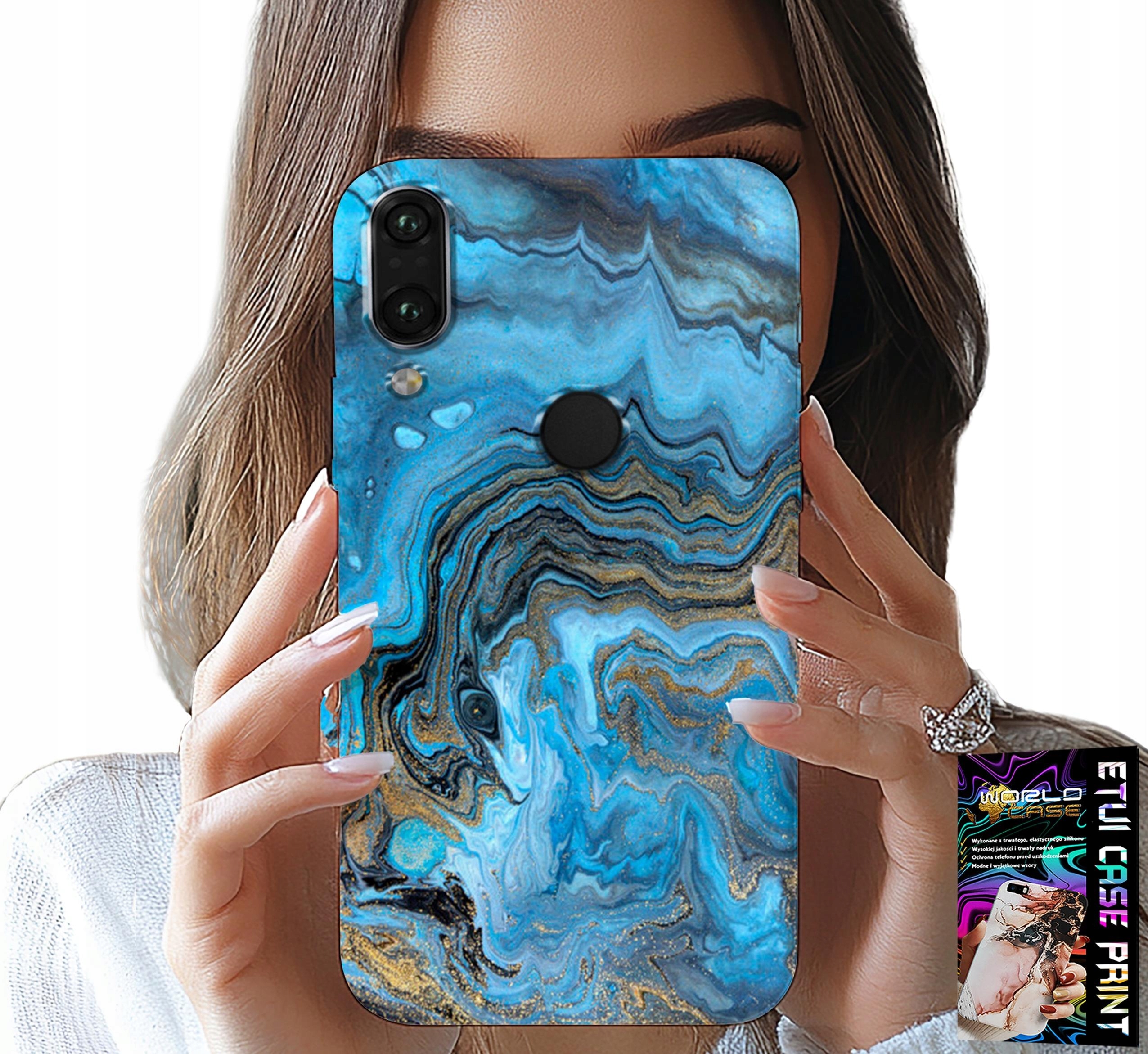 ETUI DO HUAWEI P SMART 2019 - MARMURKOWE WZORY OBUDOWA CASE + FOLIA
