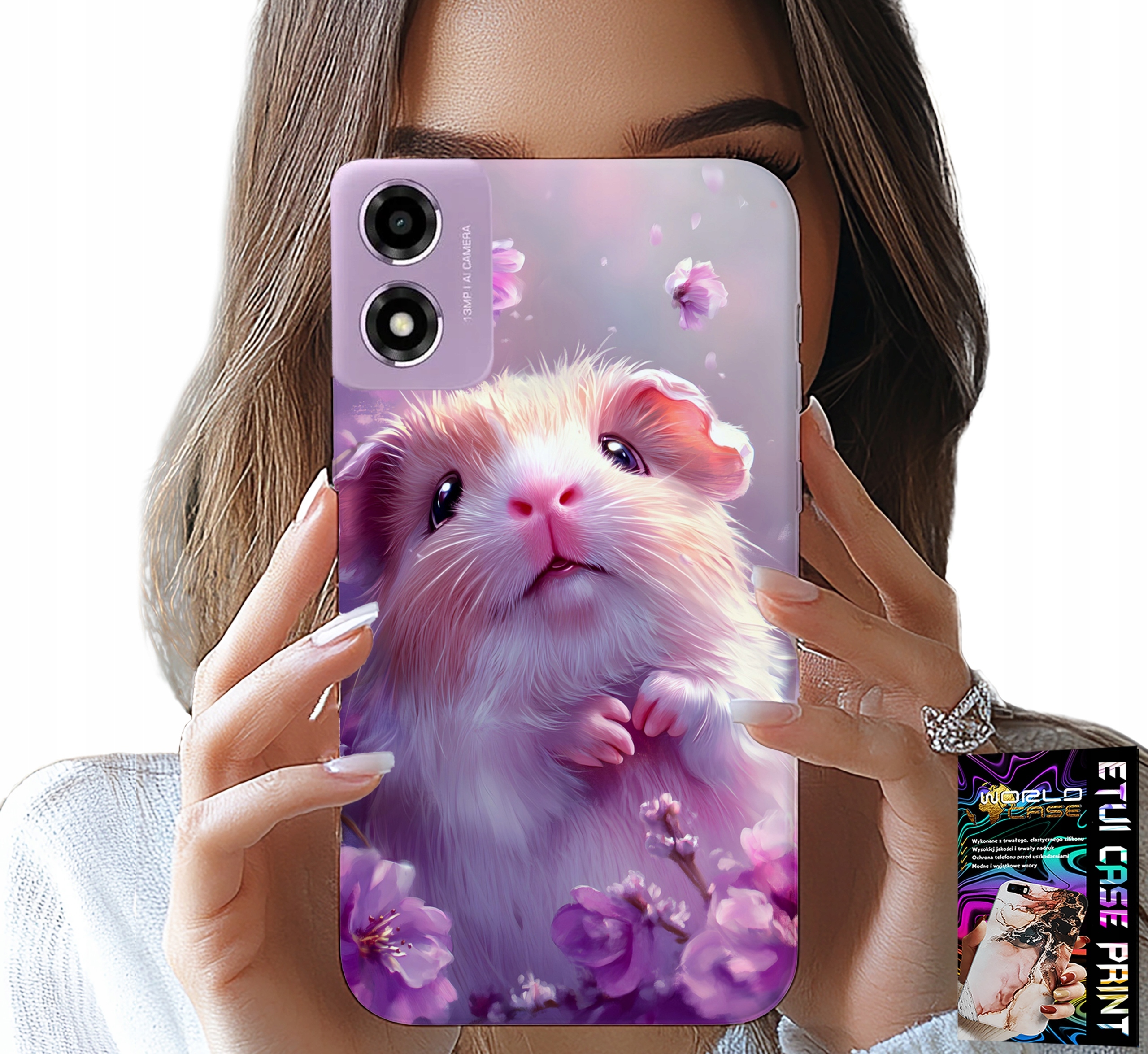 ETUI DO MOTOROLA MOTO E14 - SŁODKI CHOMIK, GRYZONIE WZORY DLA DZIECI