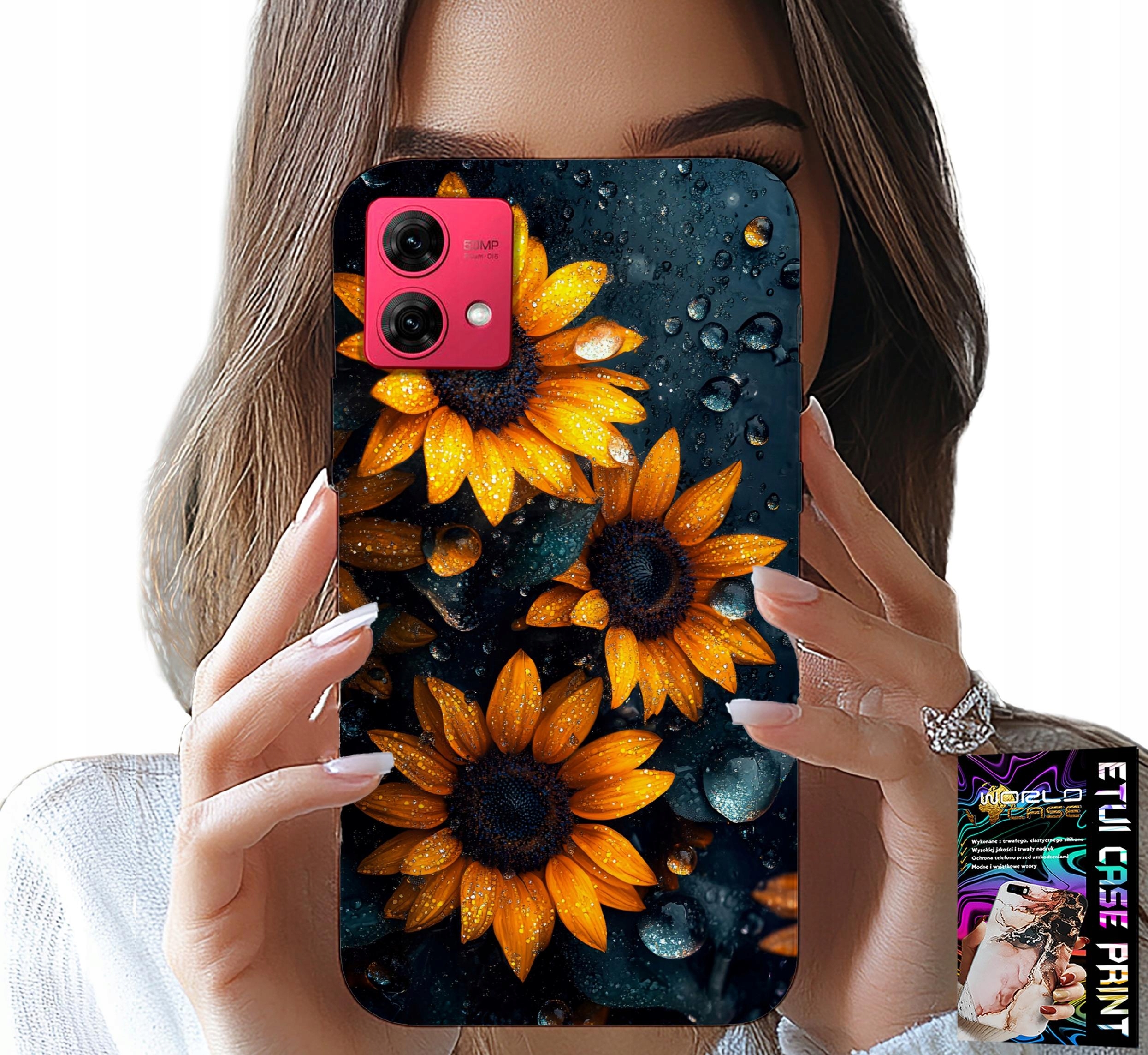 ETUI DO MOTOROLA EDGE 40 NEO - SŁONECZNIKI, SŁONECZNIK, KWIECISTE WZORY